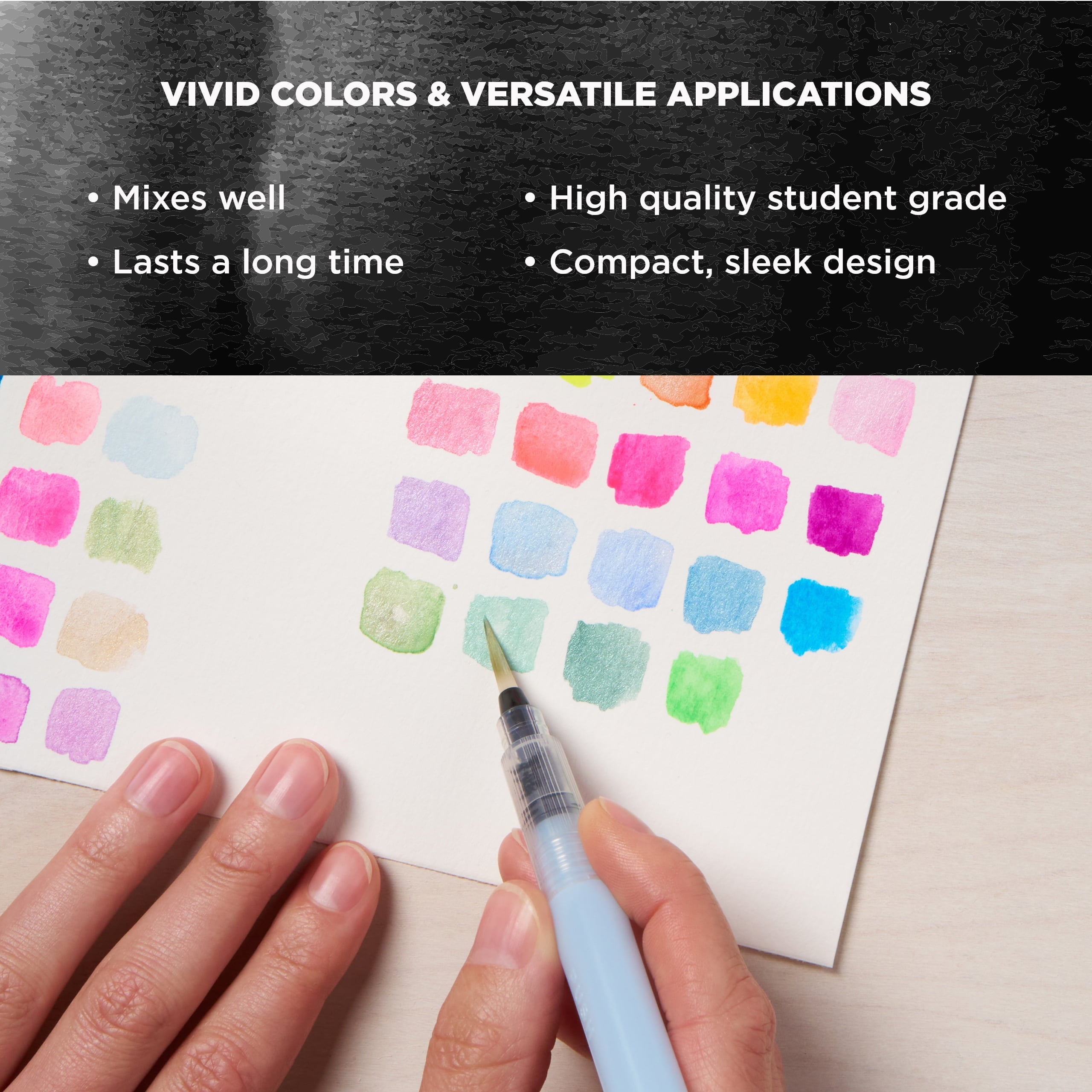 Koi Watercolor Field Sketch Box Set with Water Brush, 30 Colors