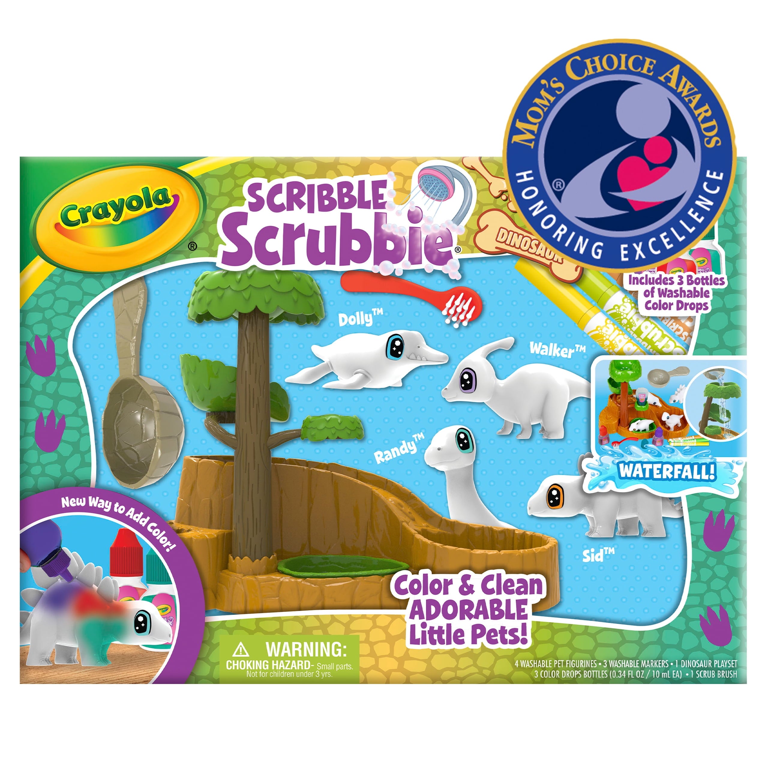 Scribble Scrubbie Pets Dinosaur Waterslide, Coloring Gifts for Kids, Dinosaur Toys, Arts and Crafts, Ages 3+
