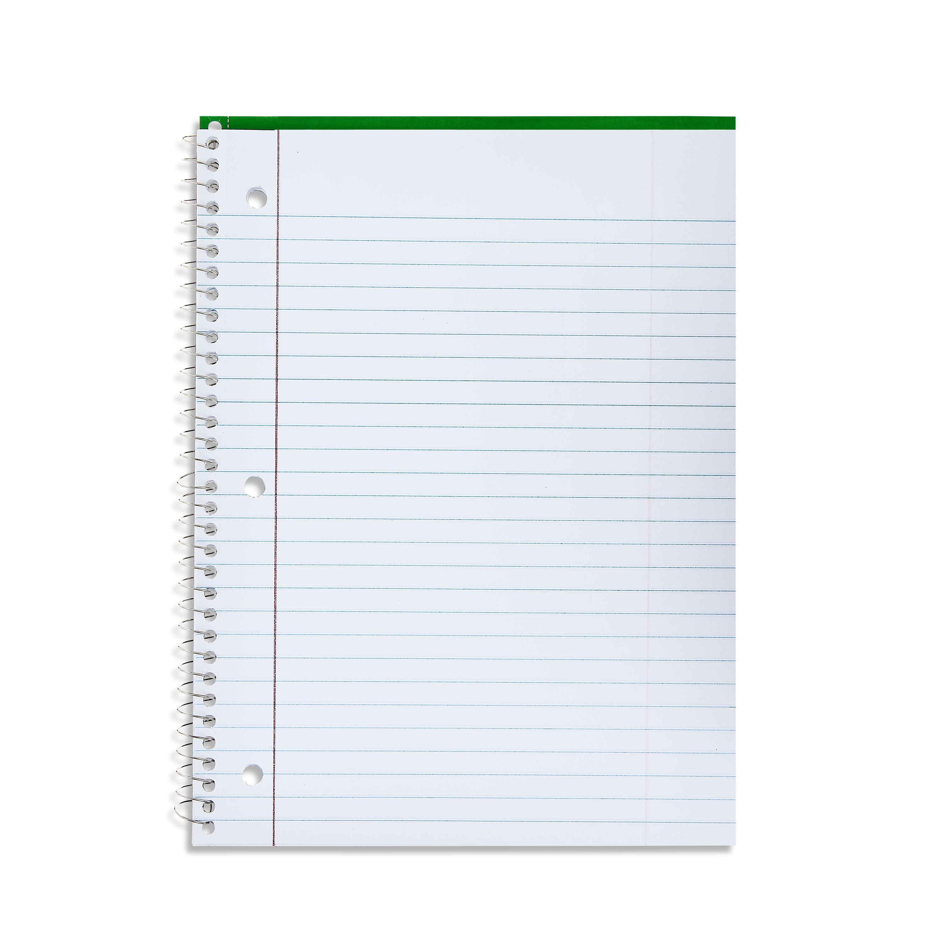 Pen + Gear Wide Ruled 1-Subject Notebook, 10.5” X 8”, Green, 70 Pages