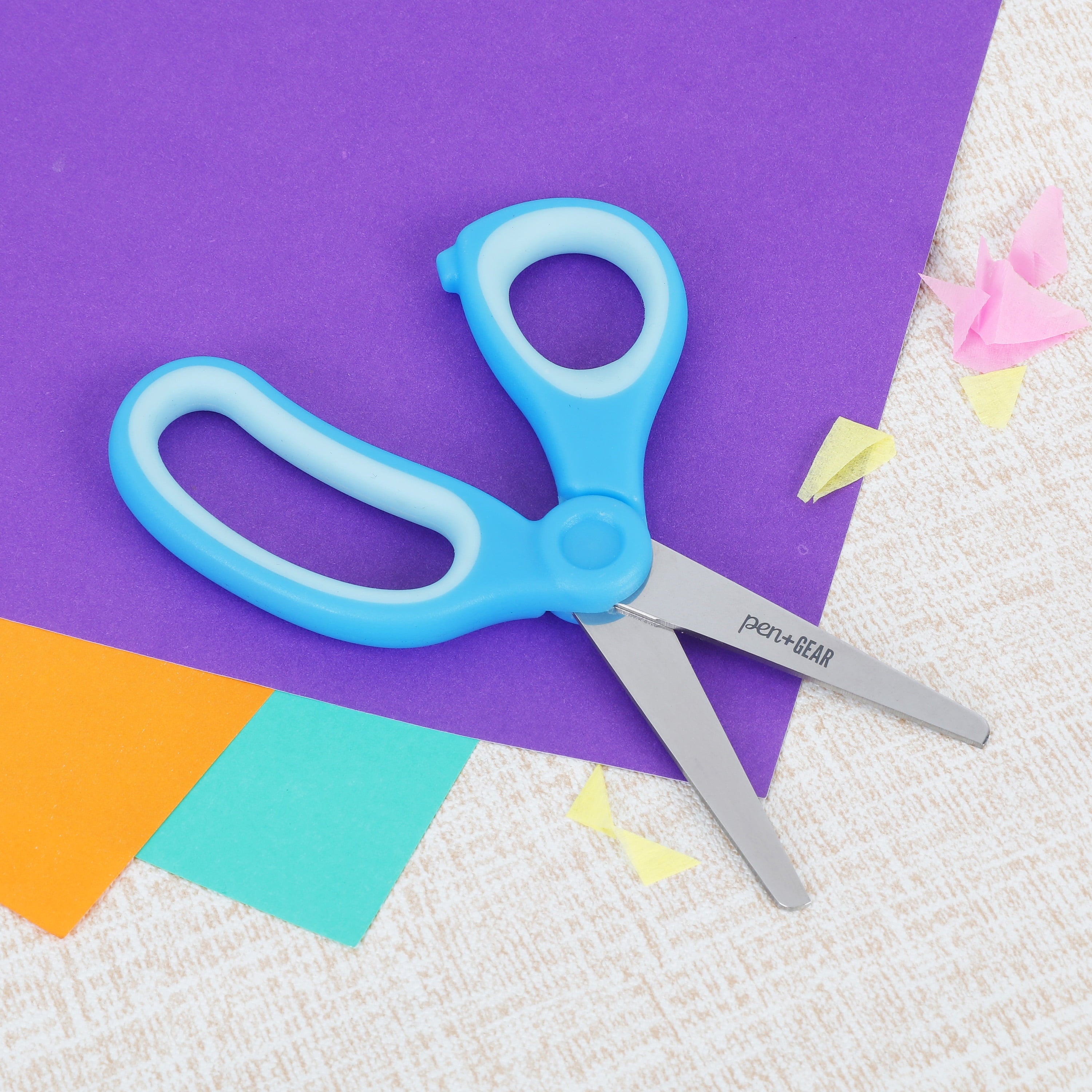 5-Inch Blunt-Tip Kids Scissors, Age 4-7, School Supplies, Multi-Purpose, Blue