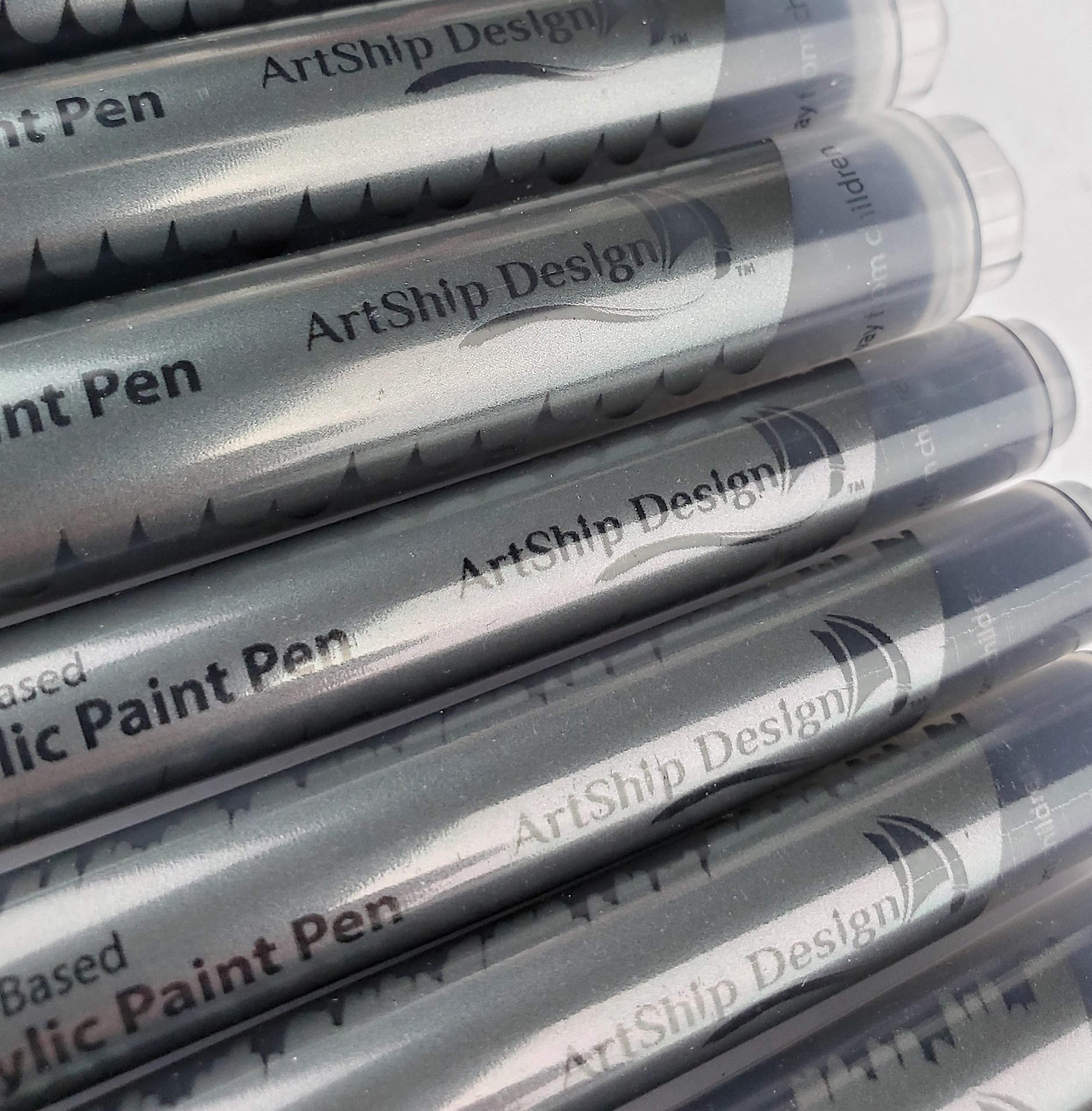 10 Black Acrylic Paint Pens, Double Pack of Both Extra Fine and Medium Tip Paint Markers -