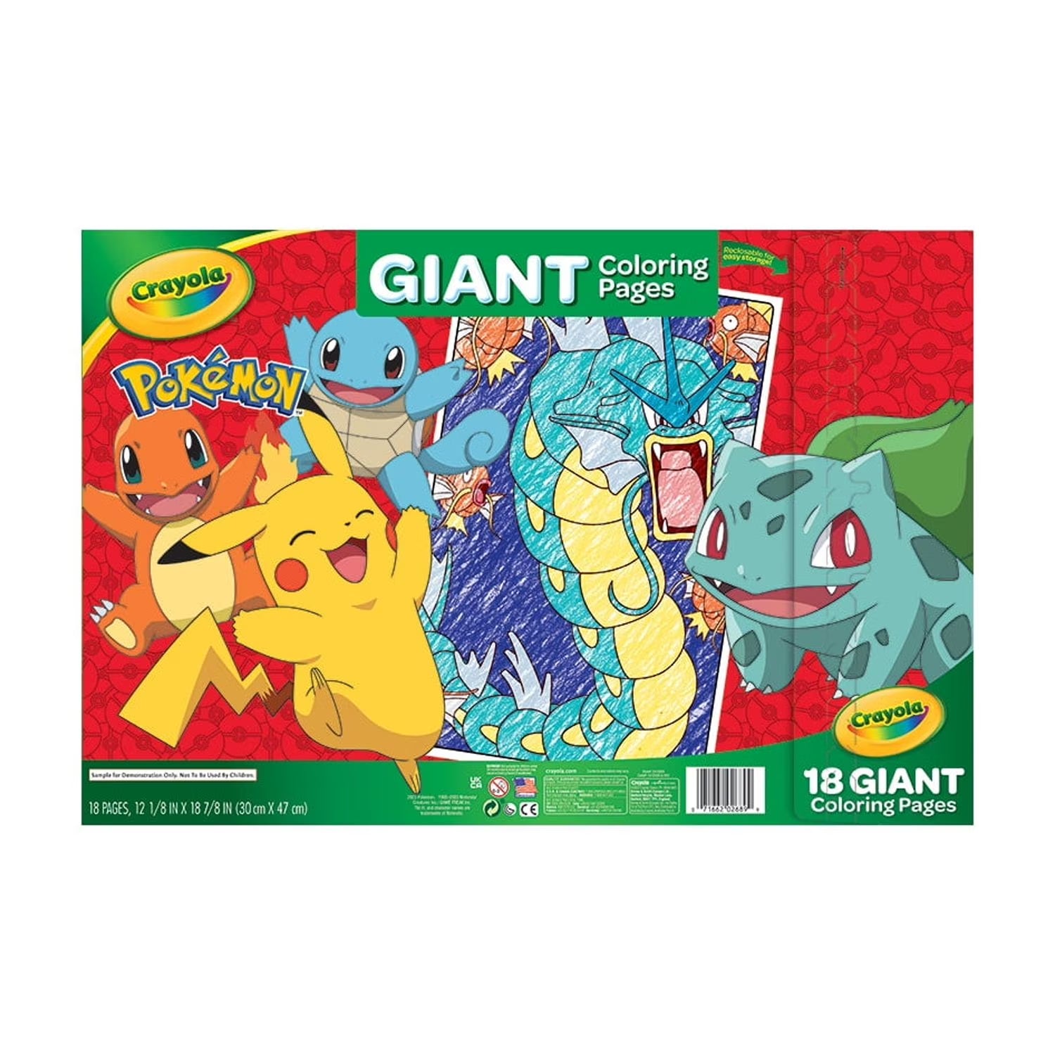 Pokémon Giant Coloring Pages, Kids Coloring Activities, Gifts for Kids, Ages 3+