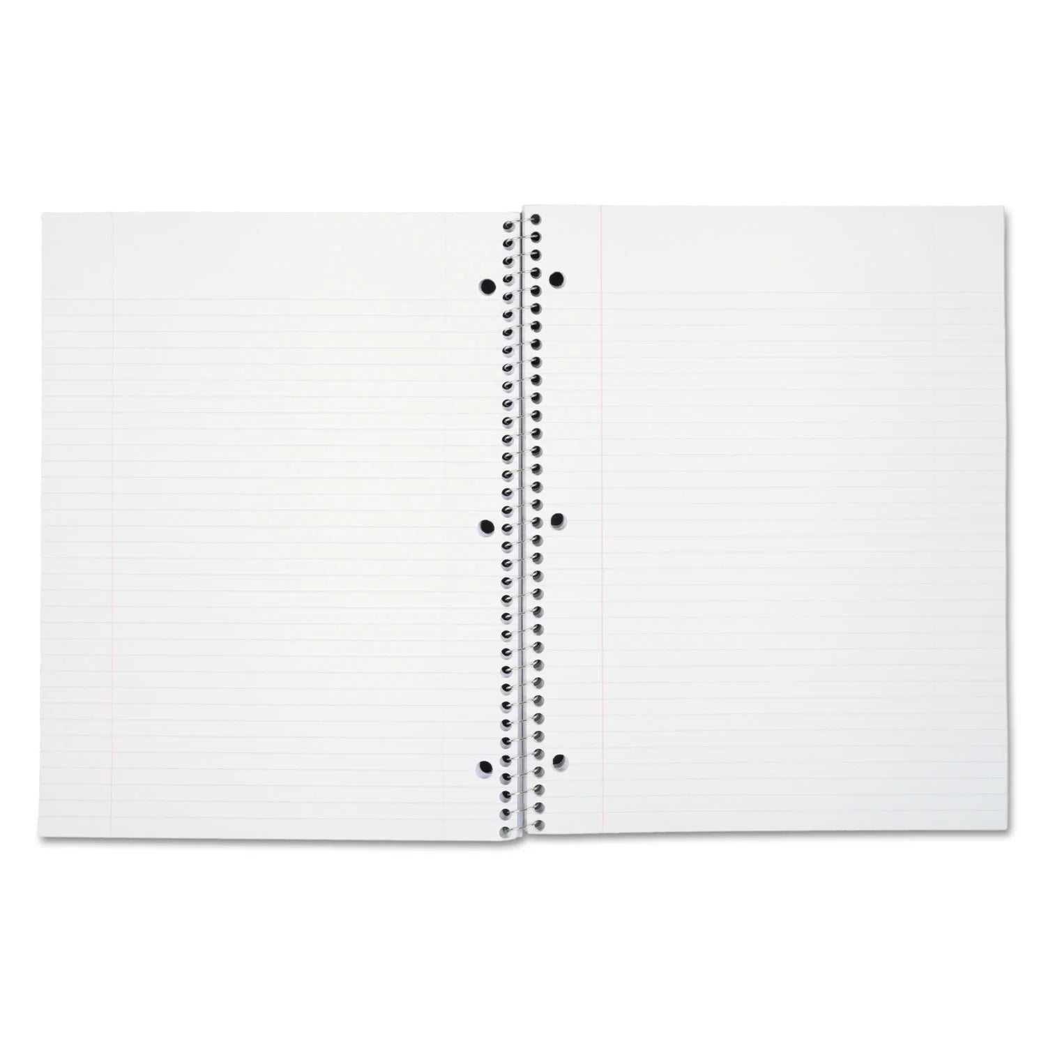 Spiral Bound Notebook, Perforated, College Rule, 11 X 8, White, 100 Sheets