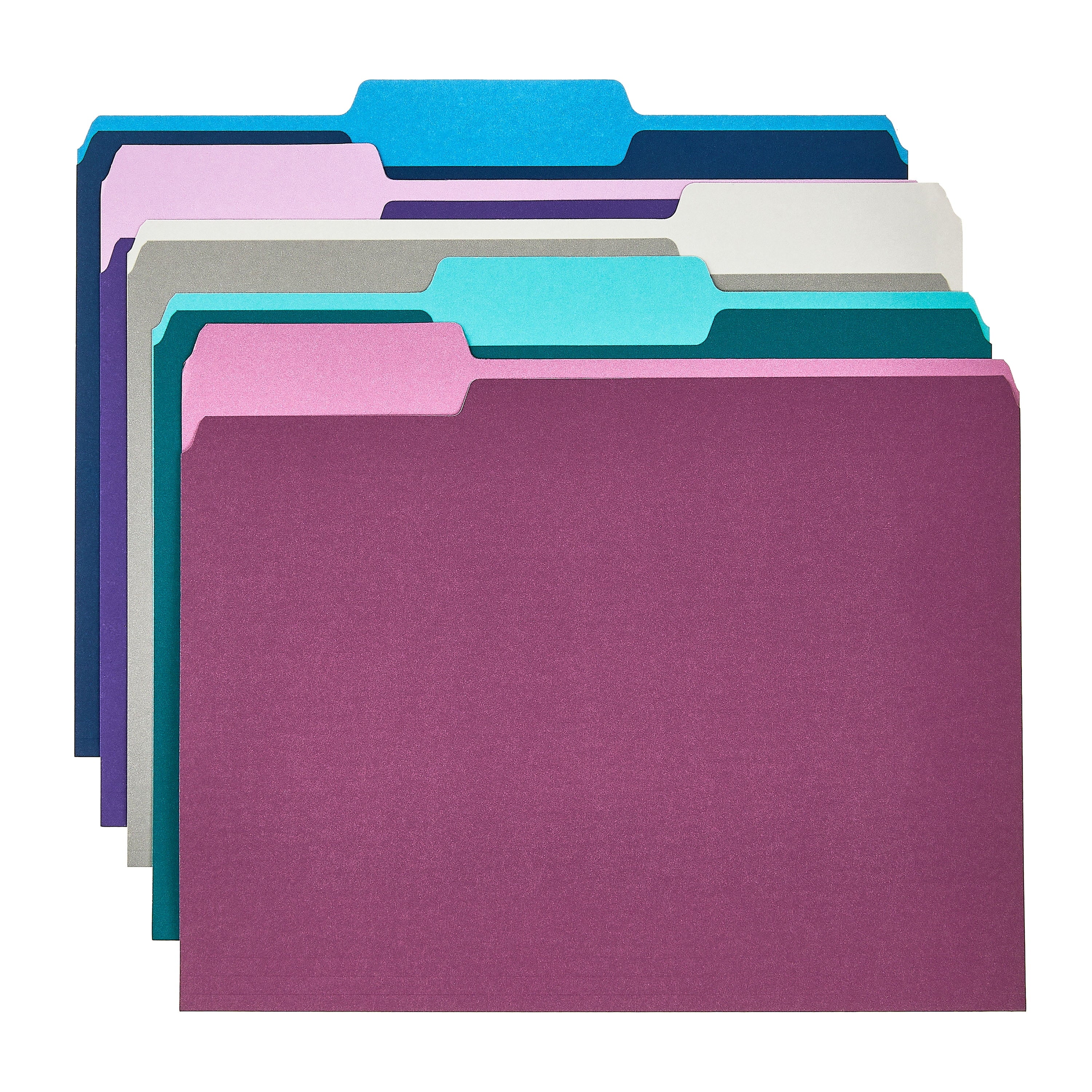(3 Pack)  Jewel Tone File Folders, Letter Size, Assorted Colors, 25 Count