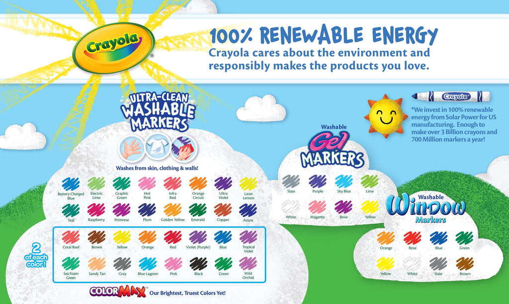 Washable Broad Line Markers with Gel FX Markers, 64 Count