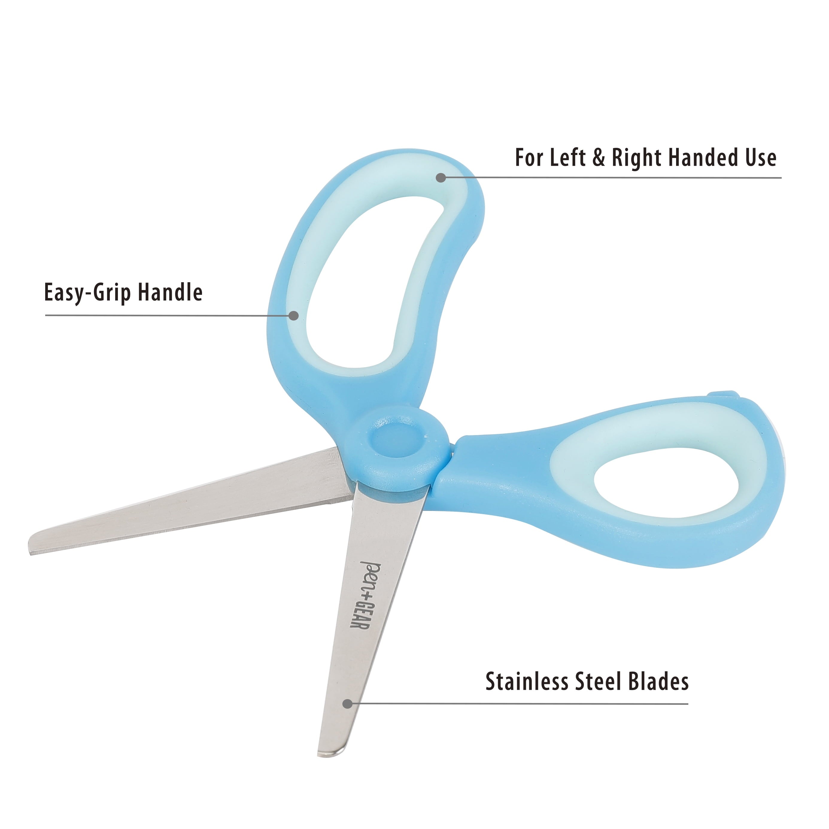 5-Inch Blunt-Tip Kids Scissors, Age 4-7, School Supplies, Multi-Purpose, Blue