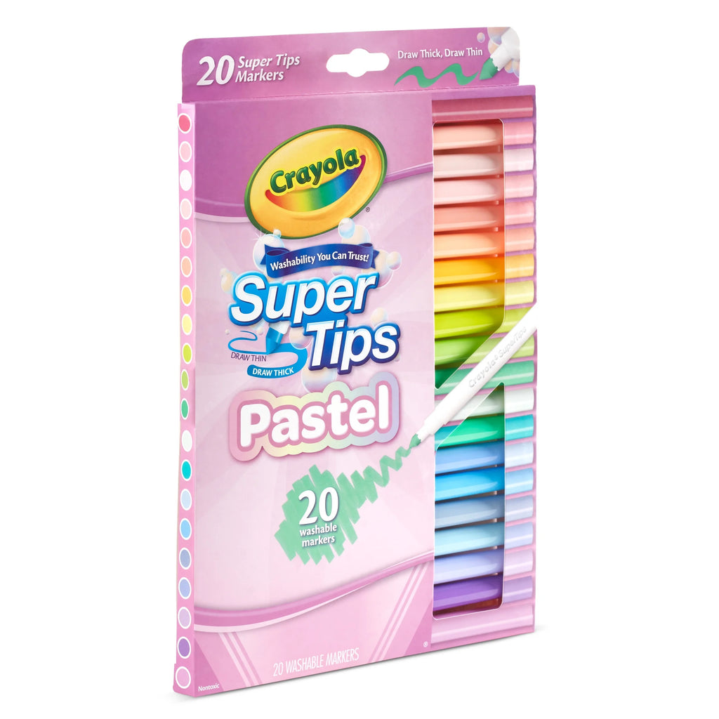 (3 Pack)  Supertips Pastel Markers (20Ct), Washable Cute Markers, School Supplies, Bullet Journaling, Aesthetic Gift for Kids, Ages 4+