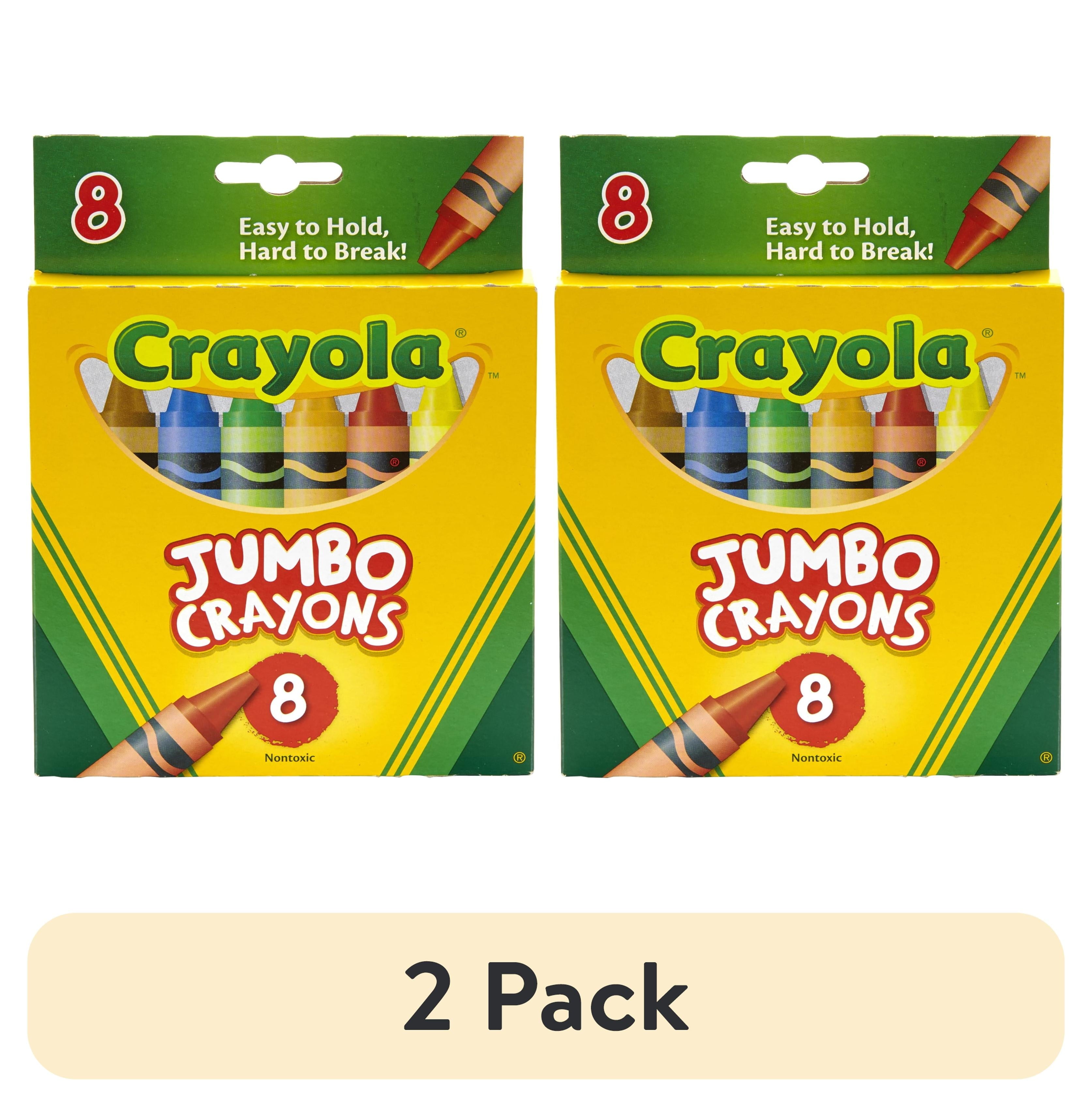 (2 Pack)  Jumbo Crayon Set, 8 Ct, Kindergarten and Preschool Supplies, Classroom Essentials, Coloring Gift for Toddlers, Ages 3+