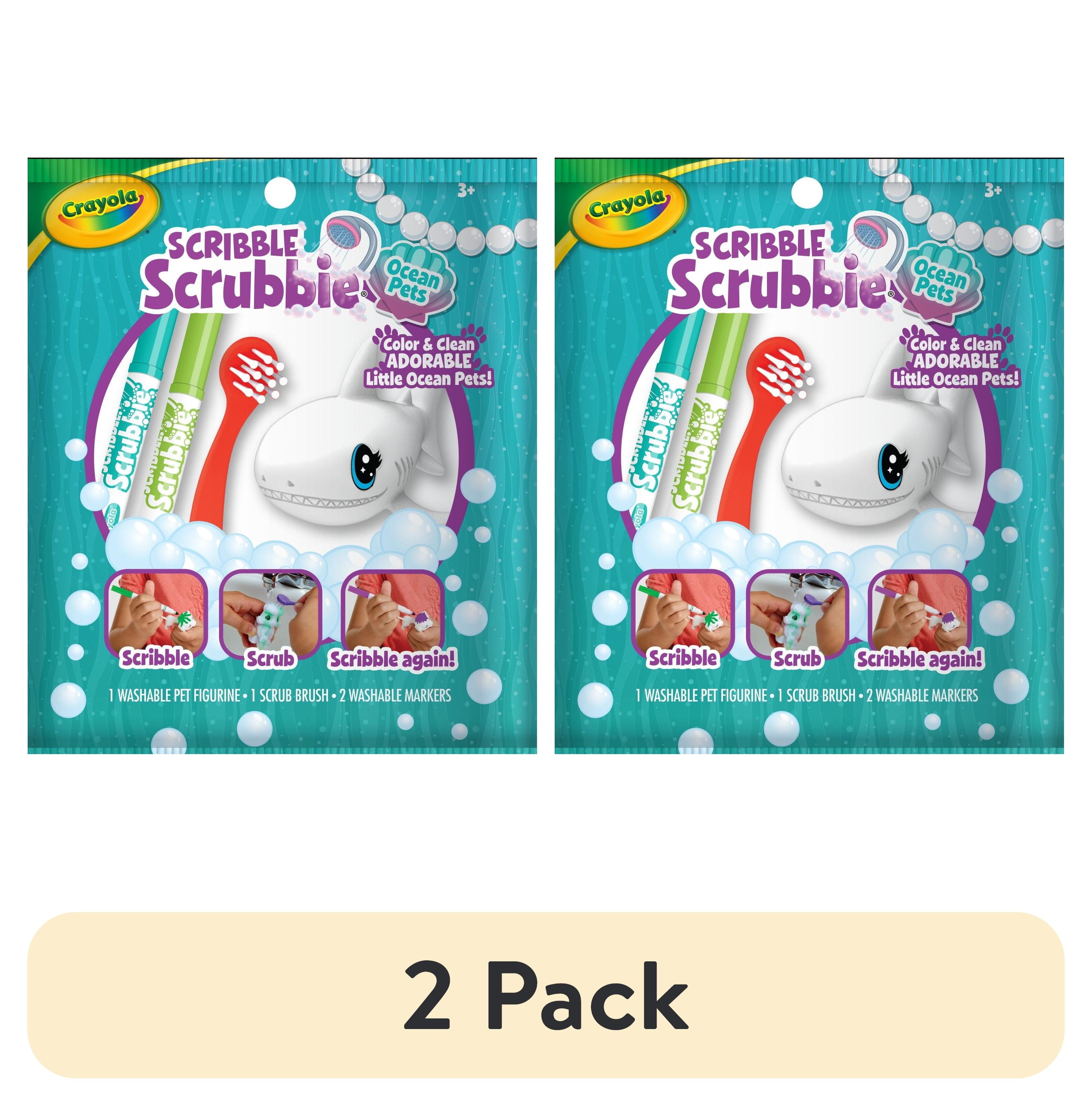 (2 Pack)  Scribble Scrubbie Pets, 1 Ct, Stocking Stuffers, Mystery Ocean Animal Toys with Markers, Coloring Holiday Gift for Kids, Ages 3+