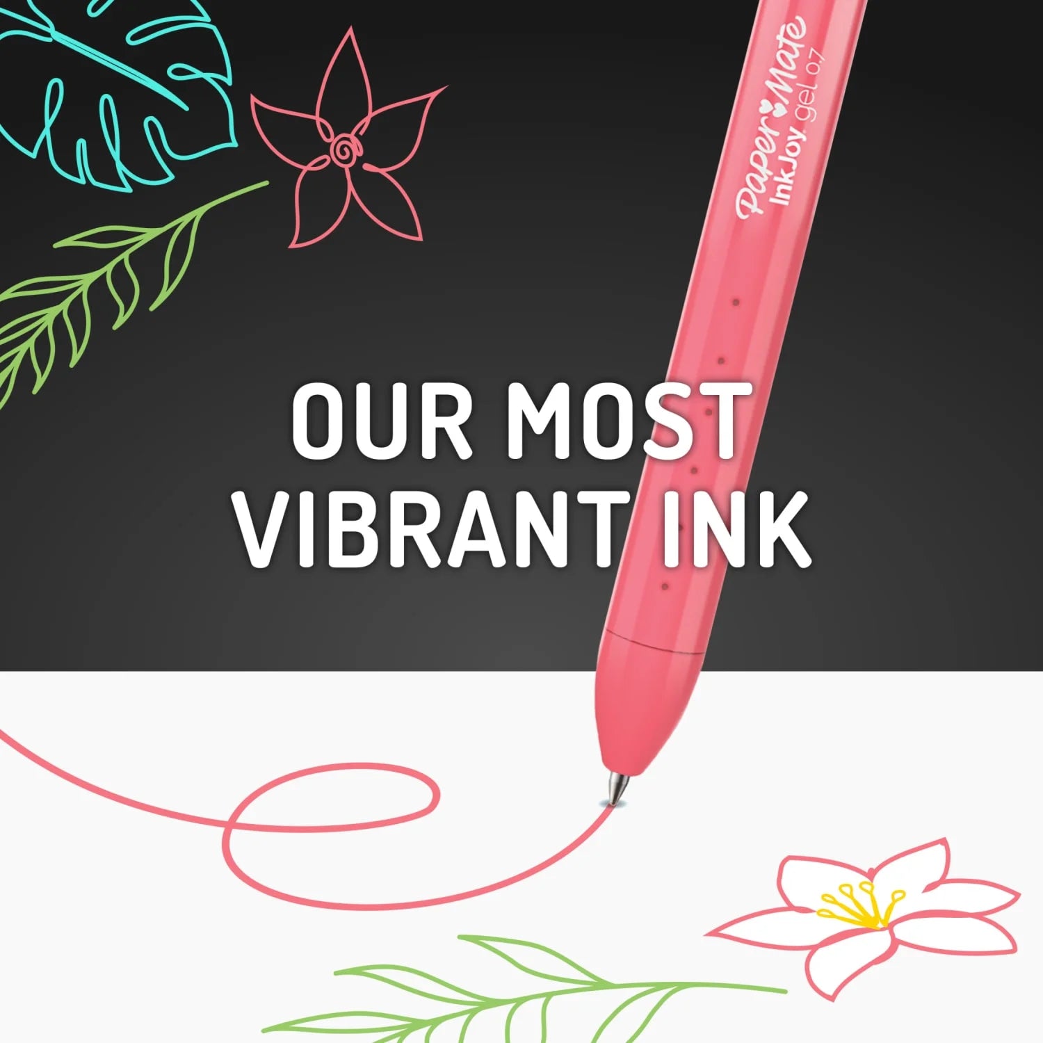 Inkjoy Bright Gel Pens, Medium Point (0.7Mm), Retractable, Assorted Brighter Colors, 6 Ct