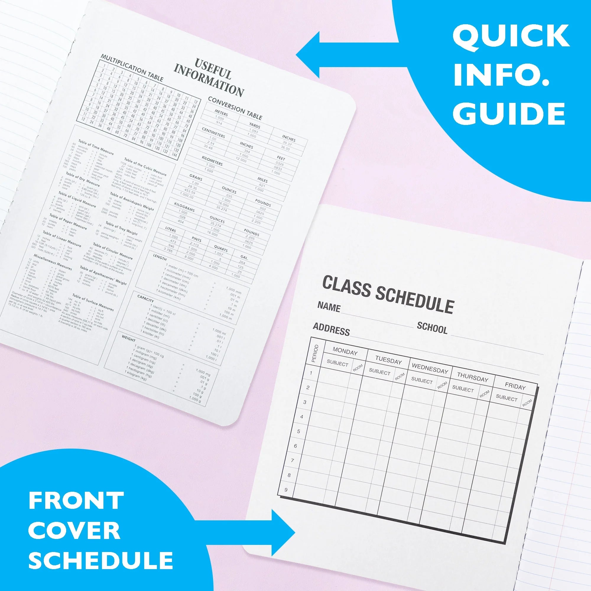 BAZIC Stripes Composition Book College Ruled 100 Sheet, Assorted Color, 6-Pack