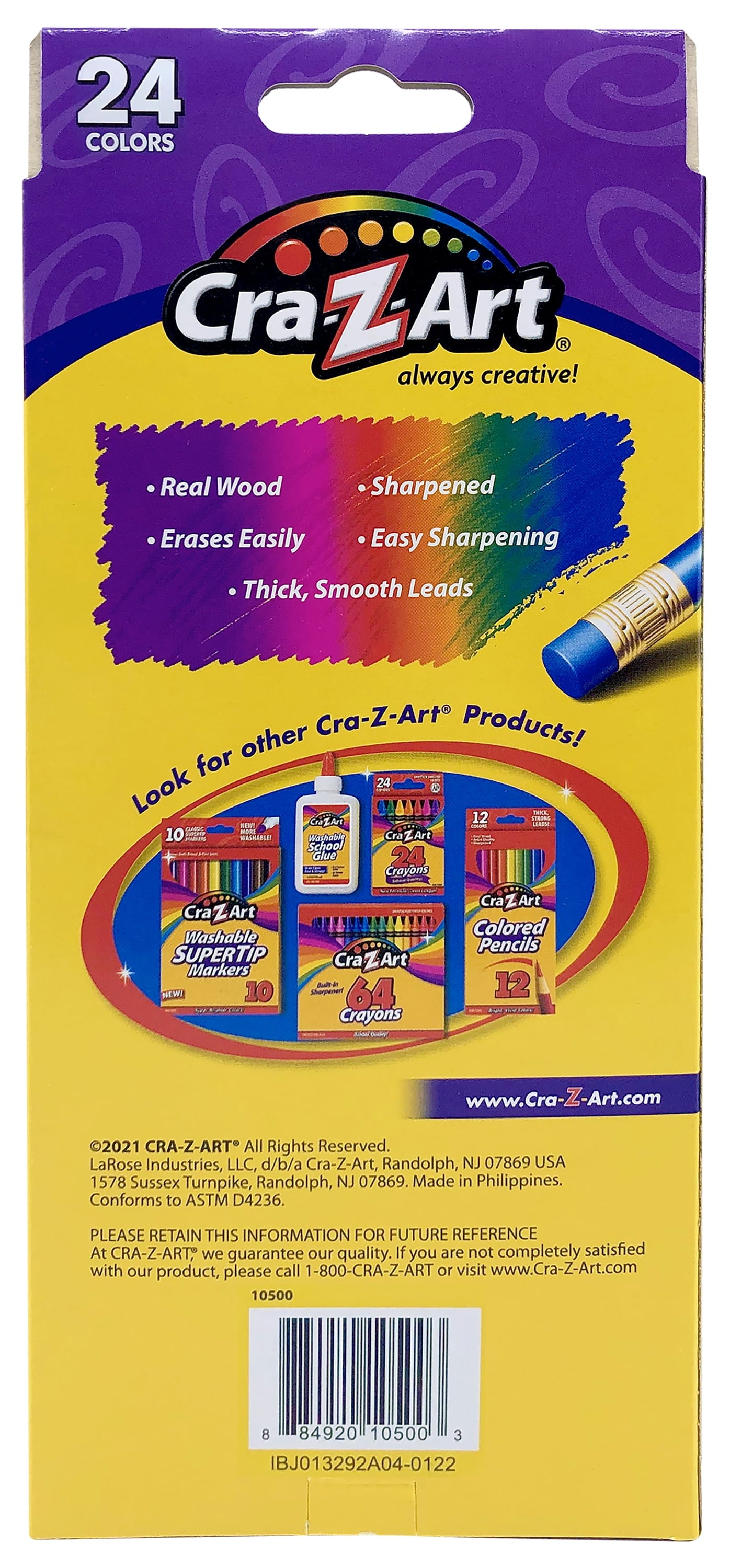 Erasable Colored Pencils, 24 Pack, Beginner Child Ages 3 and Up, School Supplies