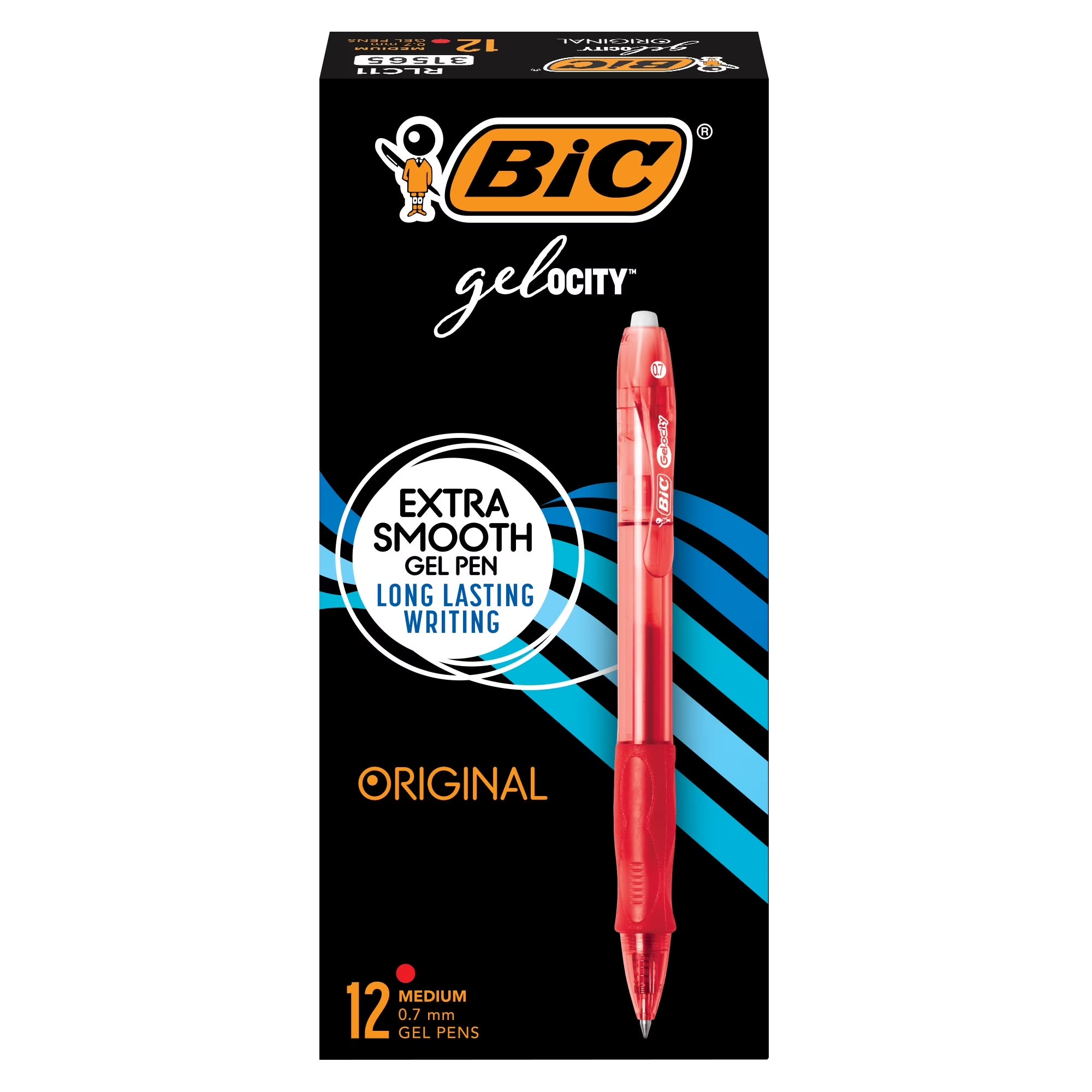 Gelocity Original Red Gel Pens, Medium Point (0.7Mm), 12-Count Pack