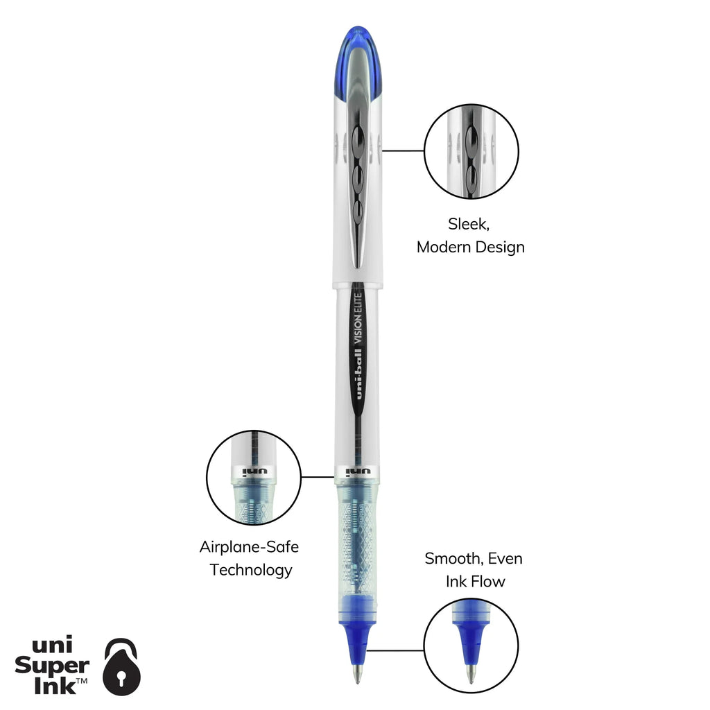 Vision Elite Rollerball Pens, Bold Point (0.8Mm), Black, 4Ct