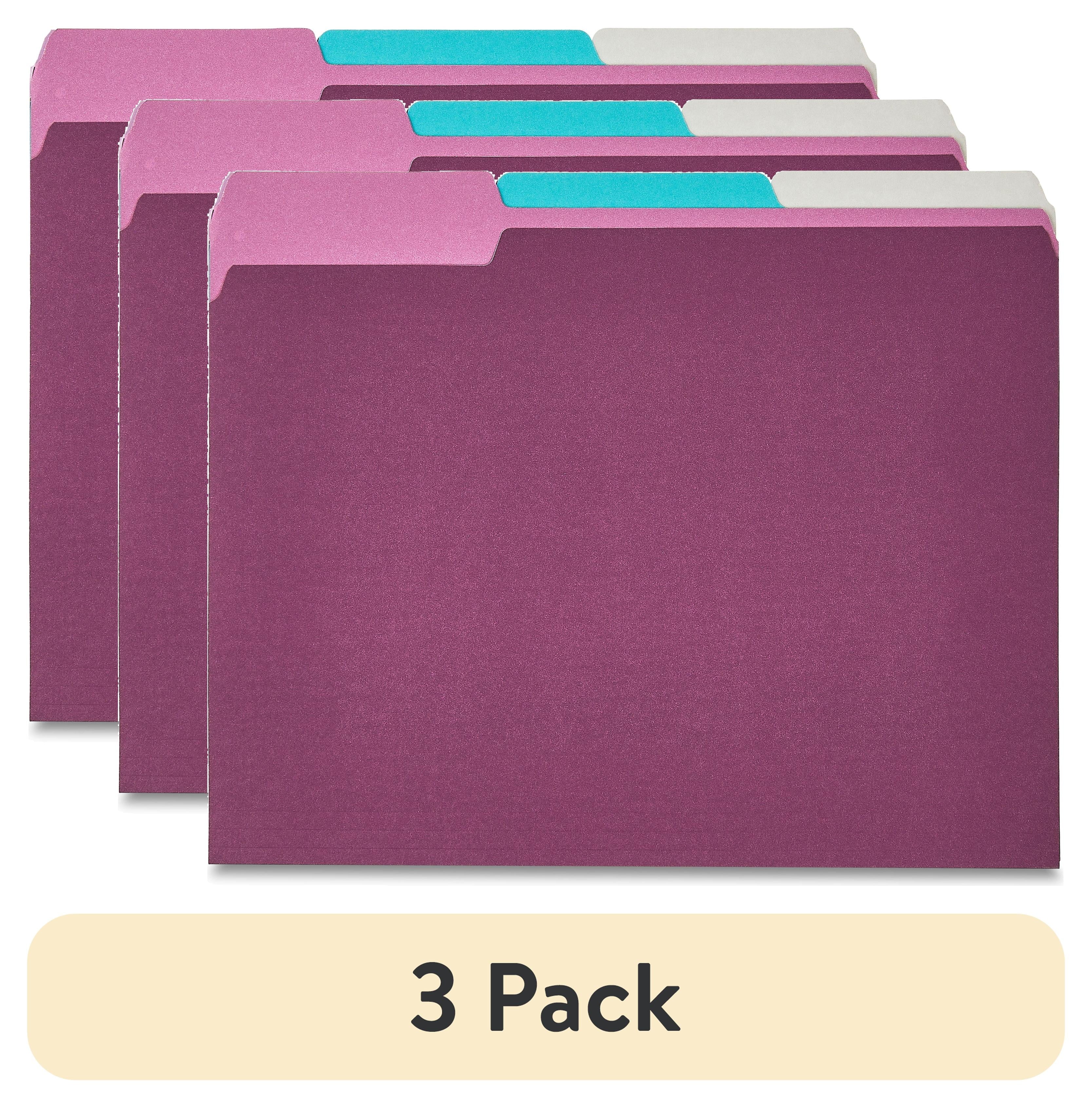 (3 Pack)  Jewel Tone File Folders, Letter Size, Assorted Colors, 25 Count