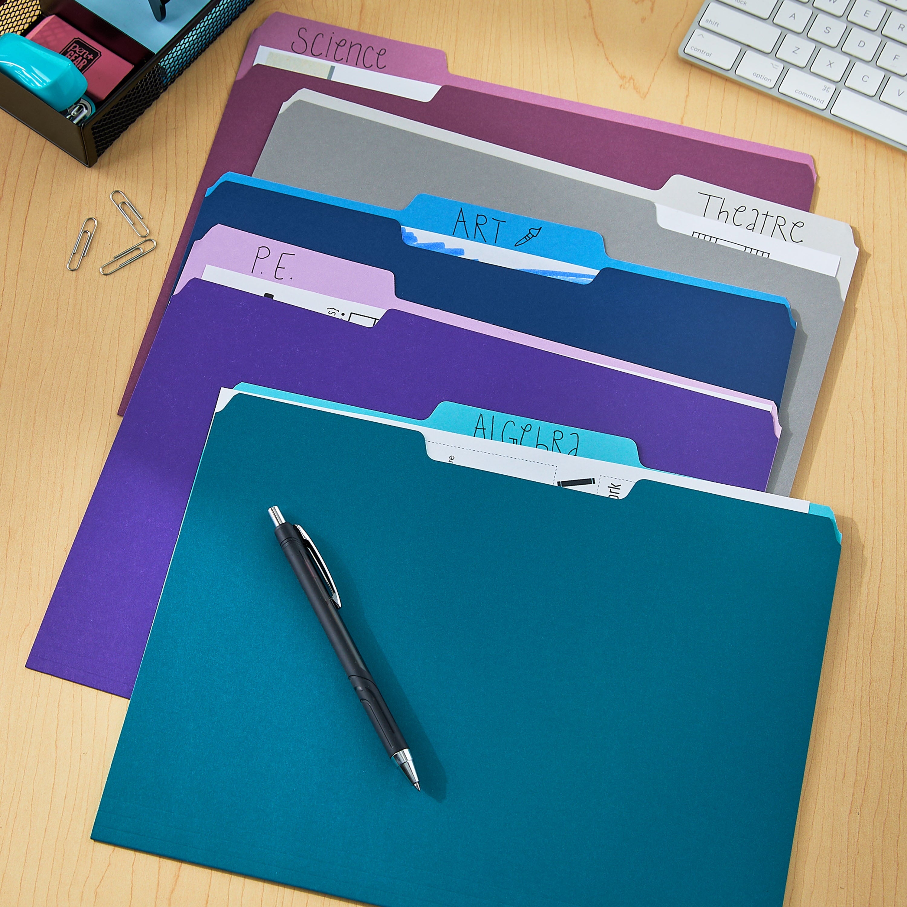 (3 Pack)  Jewel Tone File Folders, Letter Size, Assorted Colors, 25 Count