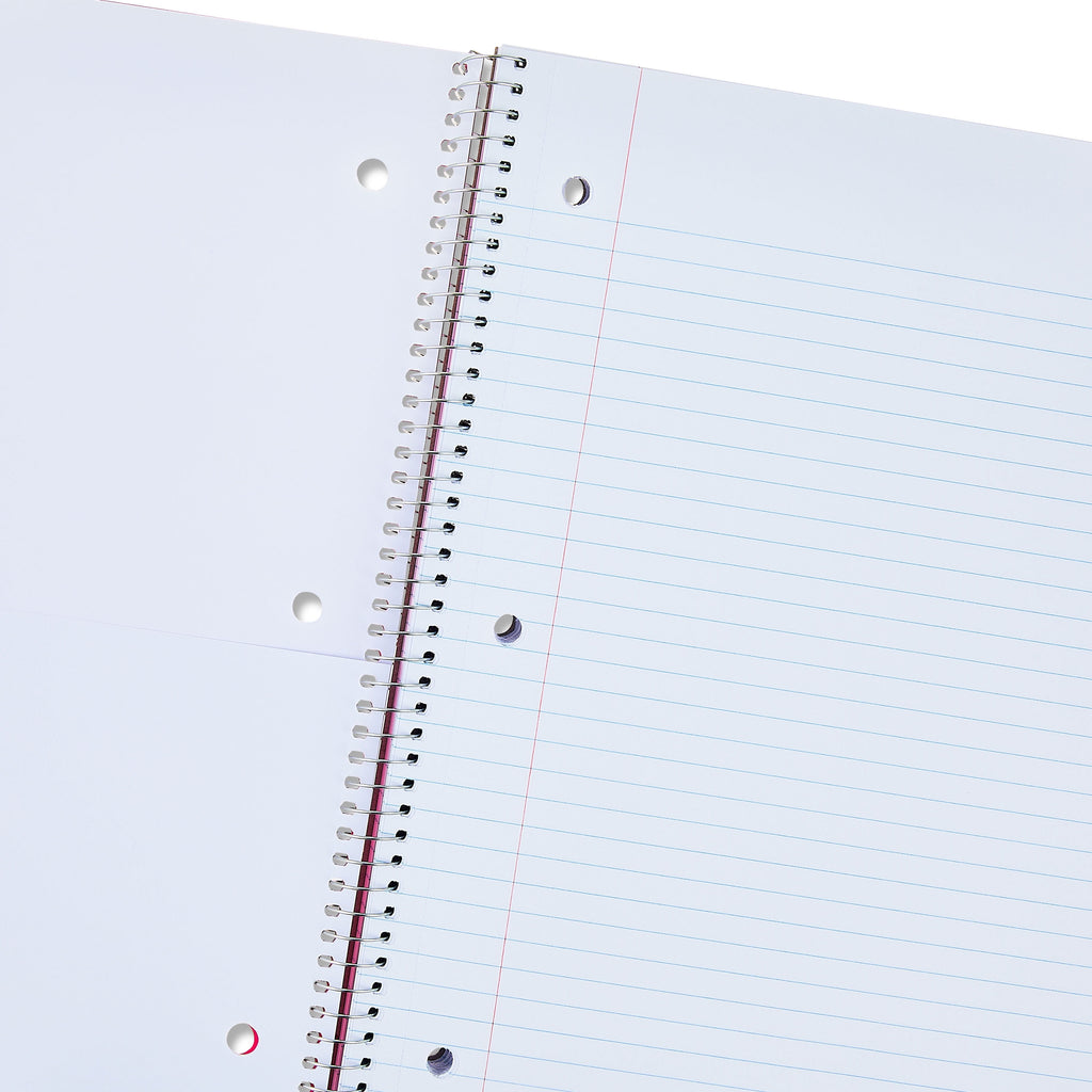 College Ruled Poly 1-Subject Notebook with inside Pockets, 9" X 11", Pink, 100 Heavyweight Sheets