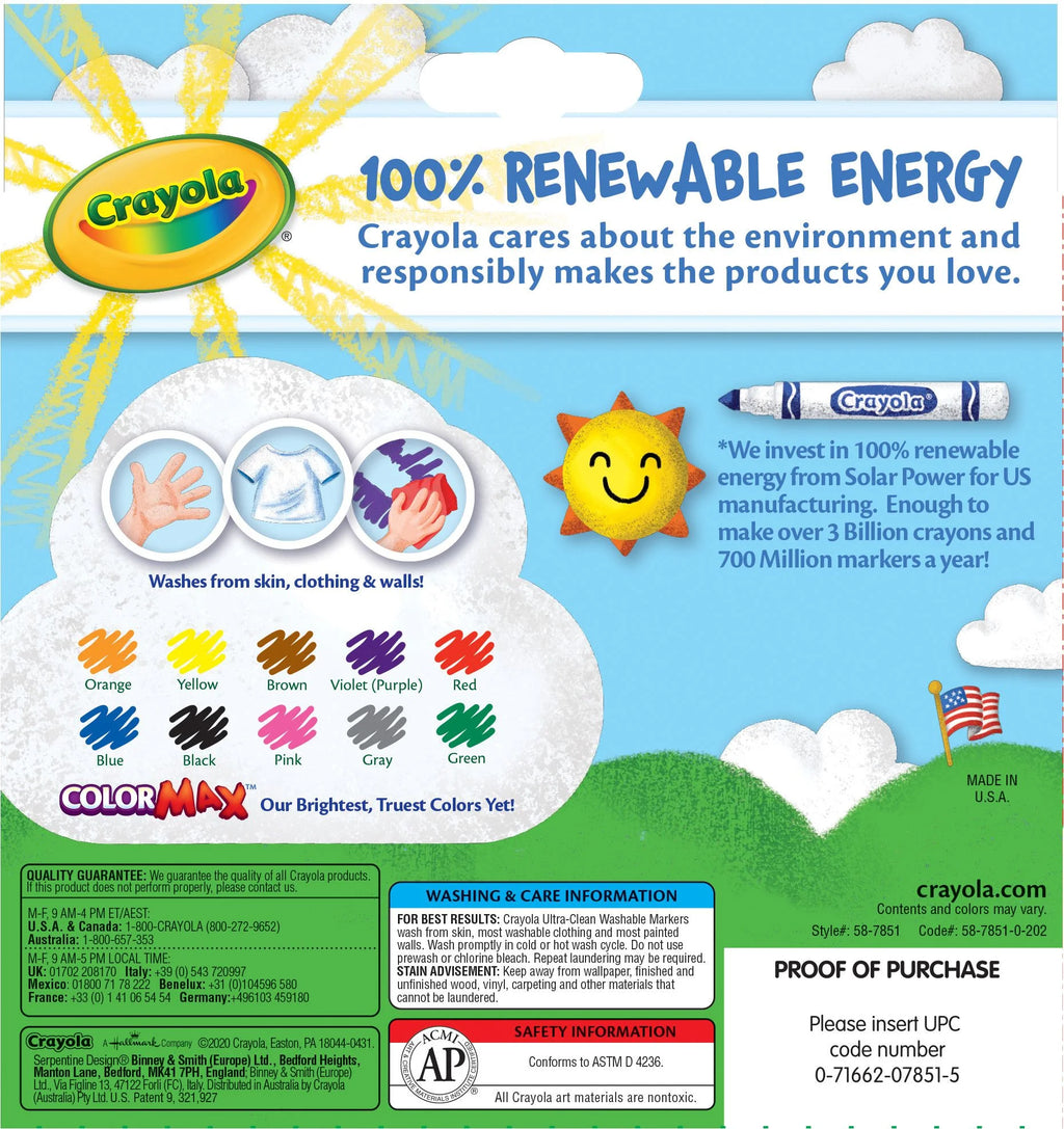 (4 Pack)  Ultra-Clean Washable Broad Line Markers, Art Supplies, Back to School Supplies, 10 Ct