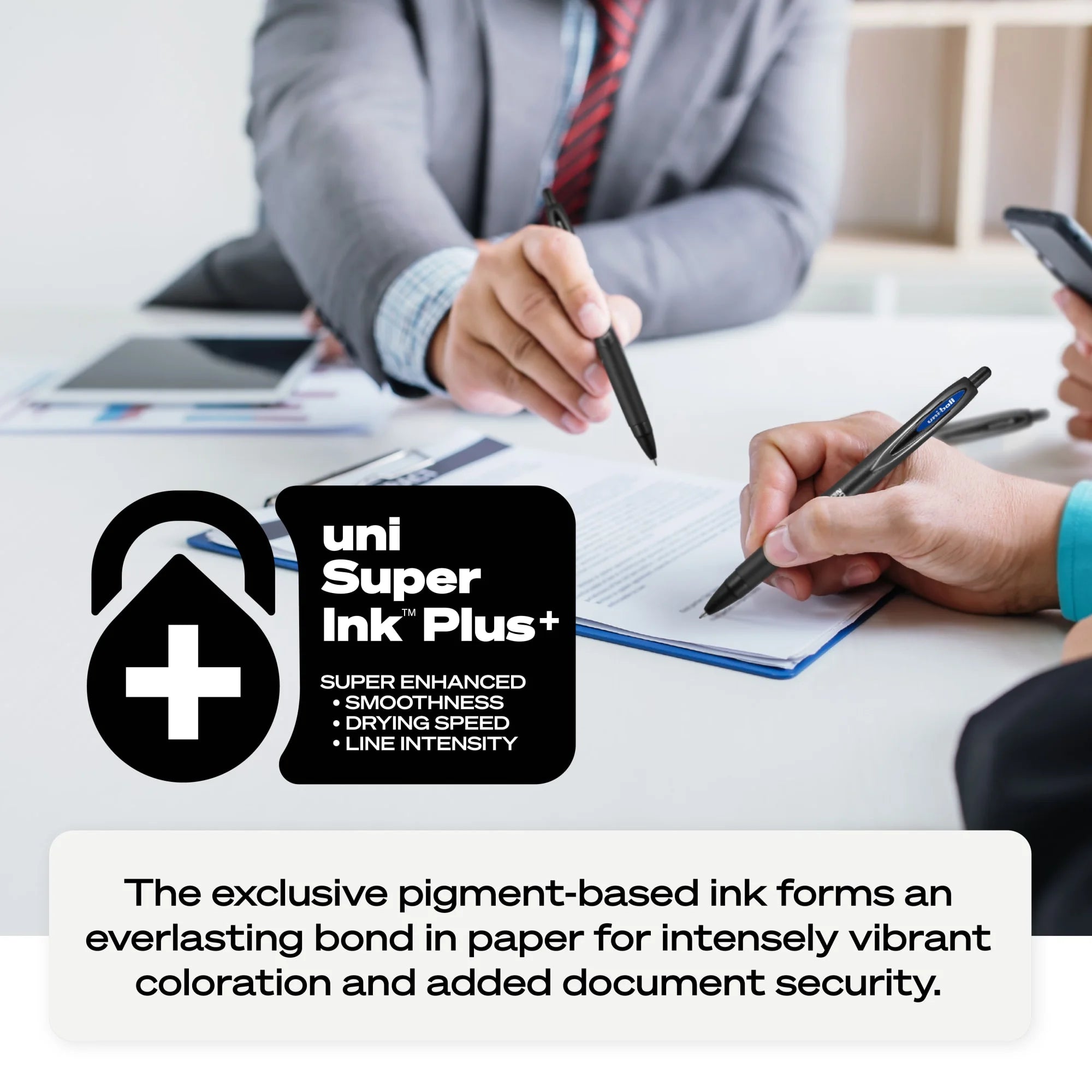 (4 Pack)  207 Plus+ Retractable Gel Pens, Micro Point (0.5Mm), Black Barrel, Black Ink, 4 Count