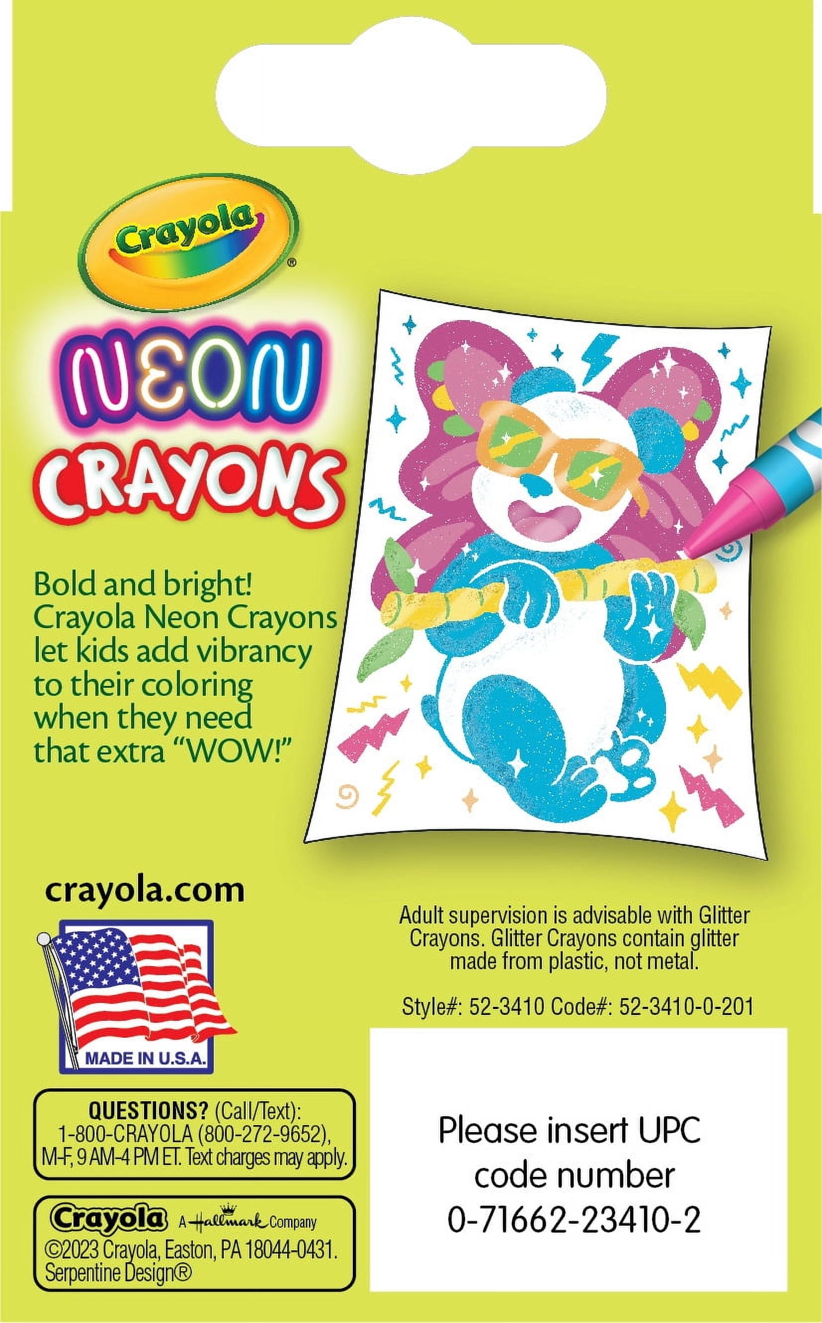 Neon Crayons, 24 Ct, School Supplies, Classroom Must Haves, Cute Crayons, Arts & Crafts, Coloring Gift for Kids, Ages 3+