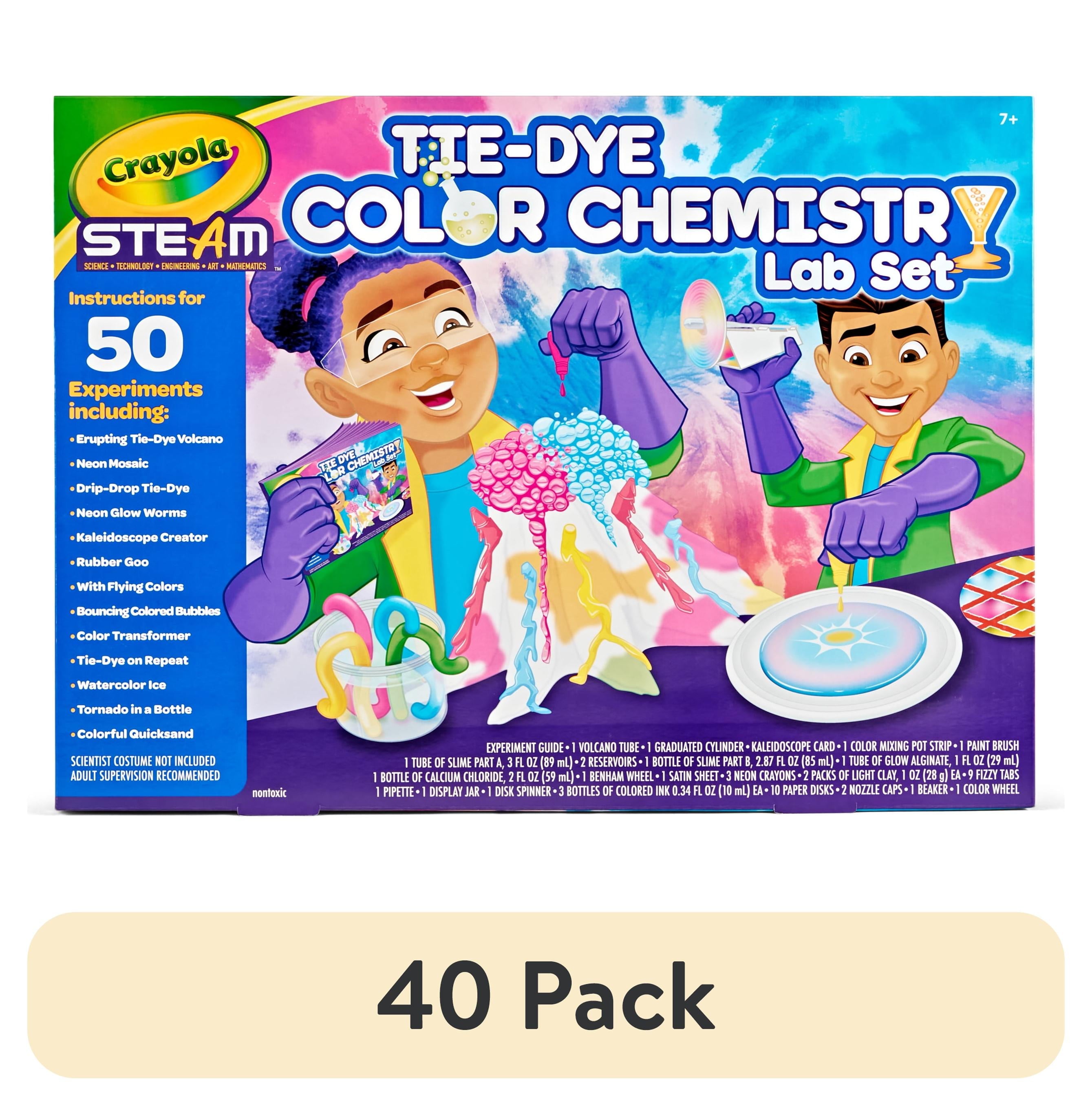 (40 Pack)  Tie Dye Color Chemistry Set for Kids, Educational Toys, Creative Unisex Gifts for Child