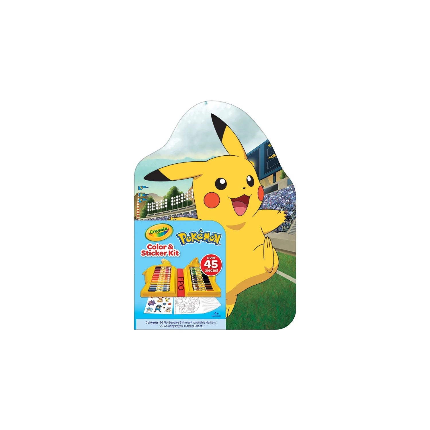 Pokemon Art Kit for Kids (45Pcs), Coloring Book and Stickers, Travel Activity, Pokemon Toys & Gifts for Kids