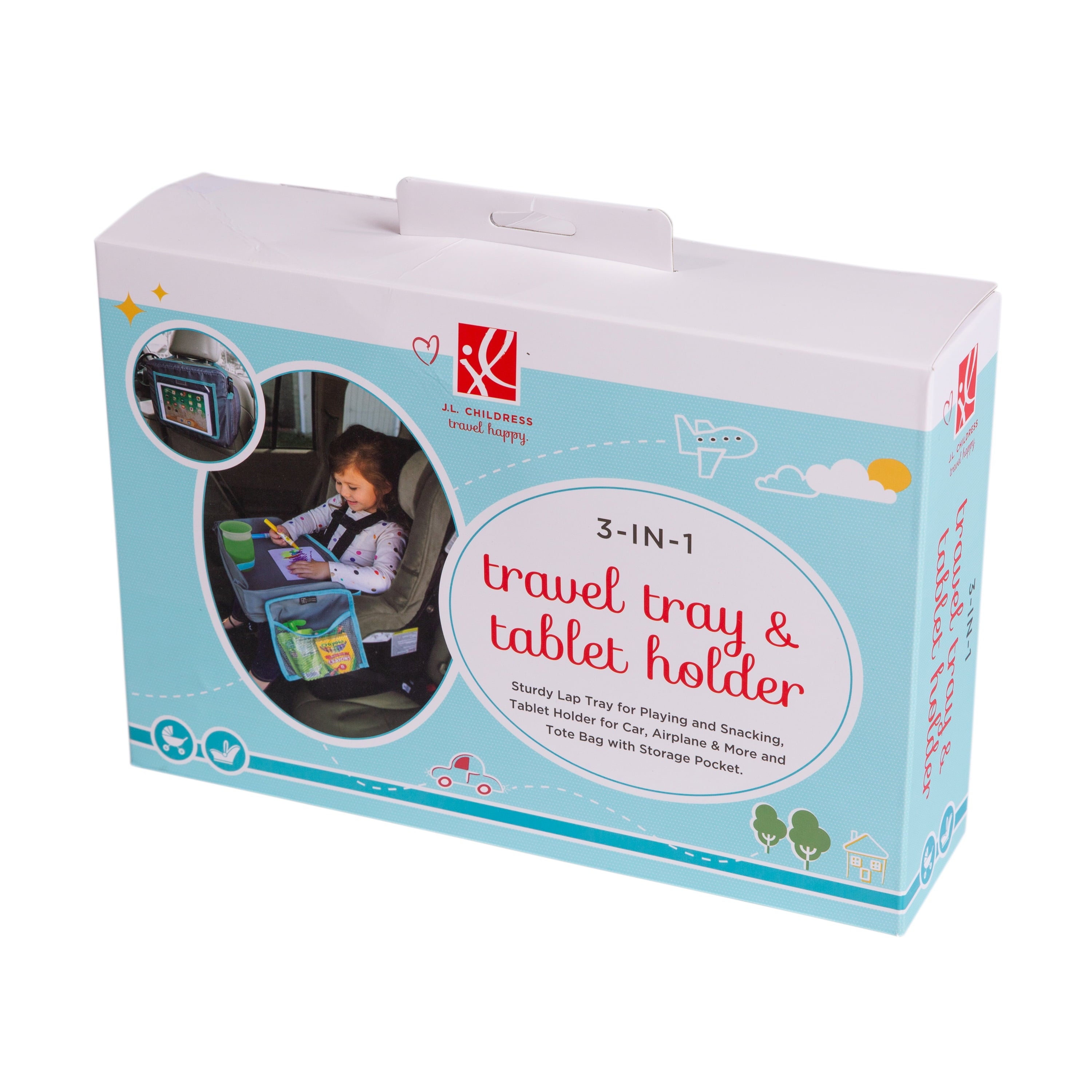 3-In-1 Travel Lap Tray and Ipad Tablet Holder for Kids. 3 and Up