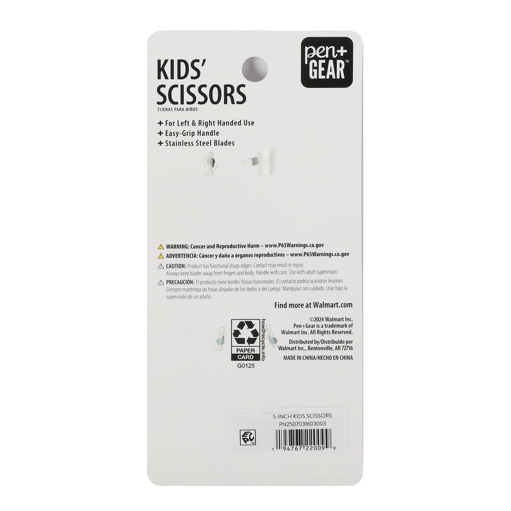 5-Inch Blunt-Tip Kids Scissors, Age 4-7, School Supplies, Multi-Purpose, Blue