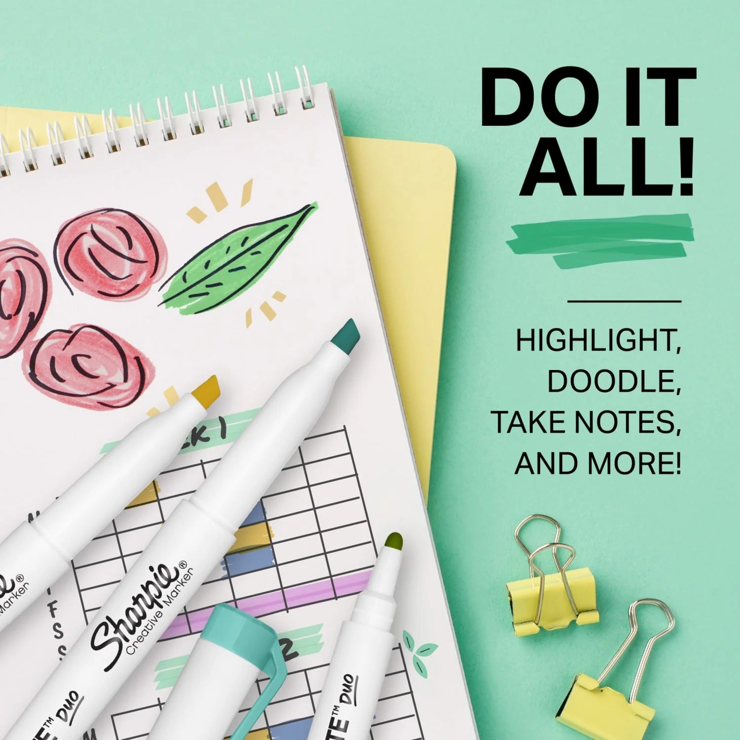 S-Note Duo Dual-Ended Creative, Assorted Colors, Fine & Chisel Tips, 16-Ct