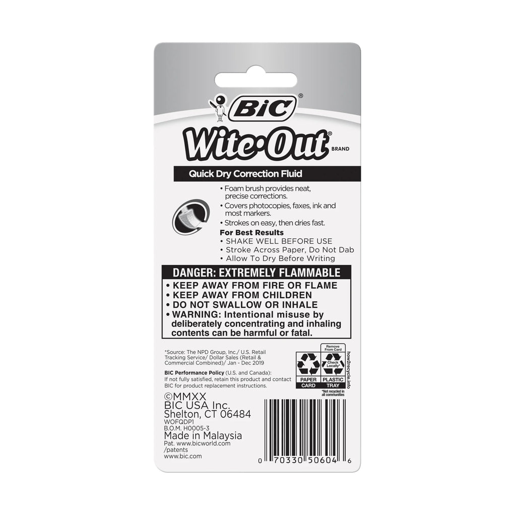 Wite-Out Correction Fluid, 20 Ml Bottle, White, Pack of 1