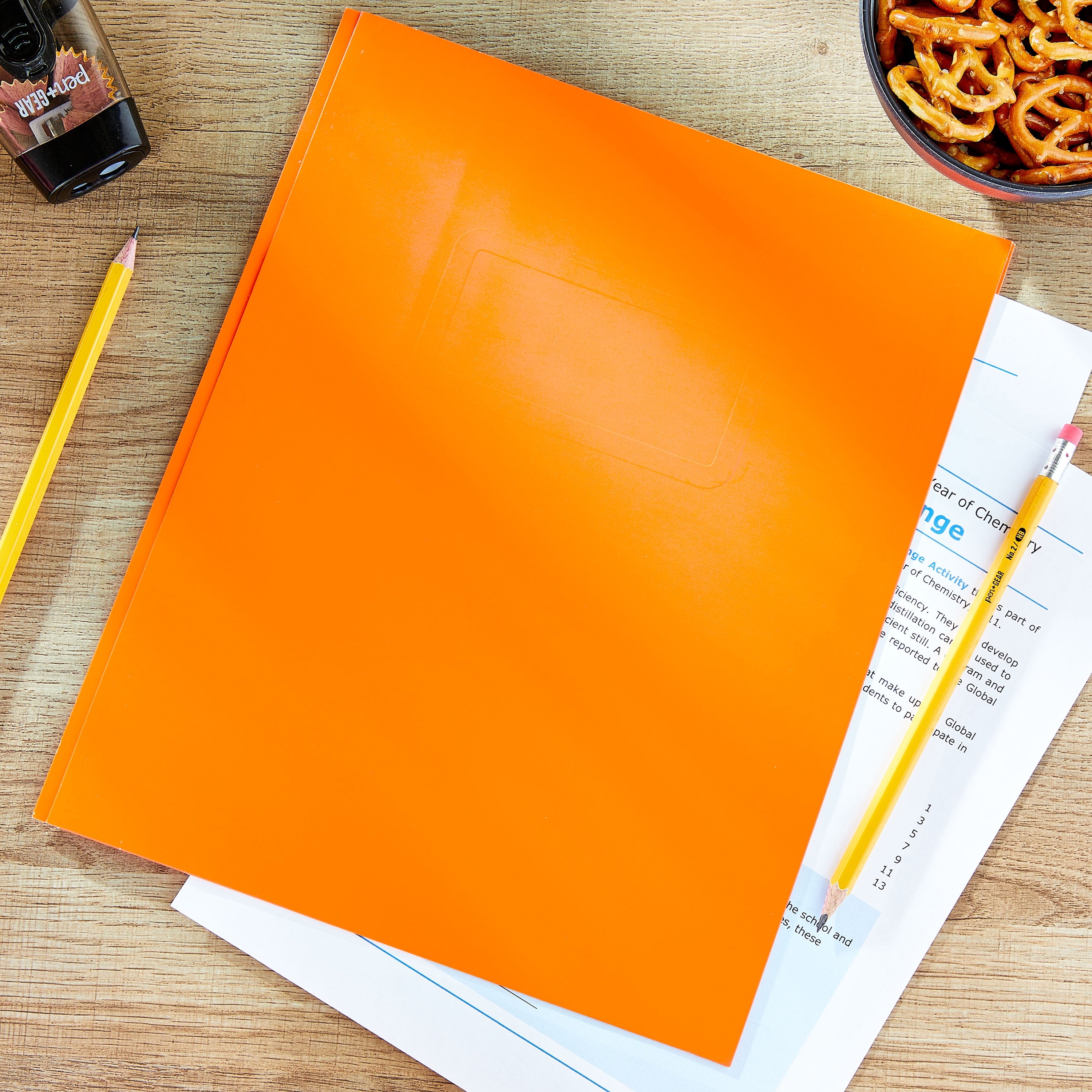 Letter Size 3-Prong Paper Folder, 9.5" X 11.5", Orange