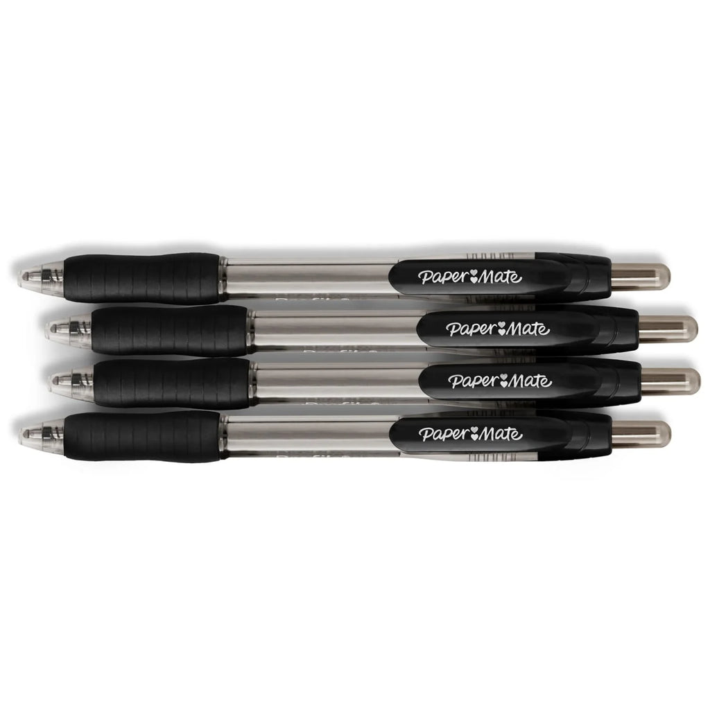 Profile Retractable Ballpoint Pens, Bold (1.4Mm), Black, 4 Count