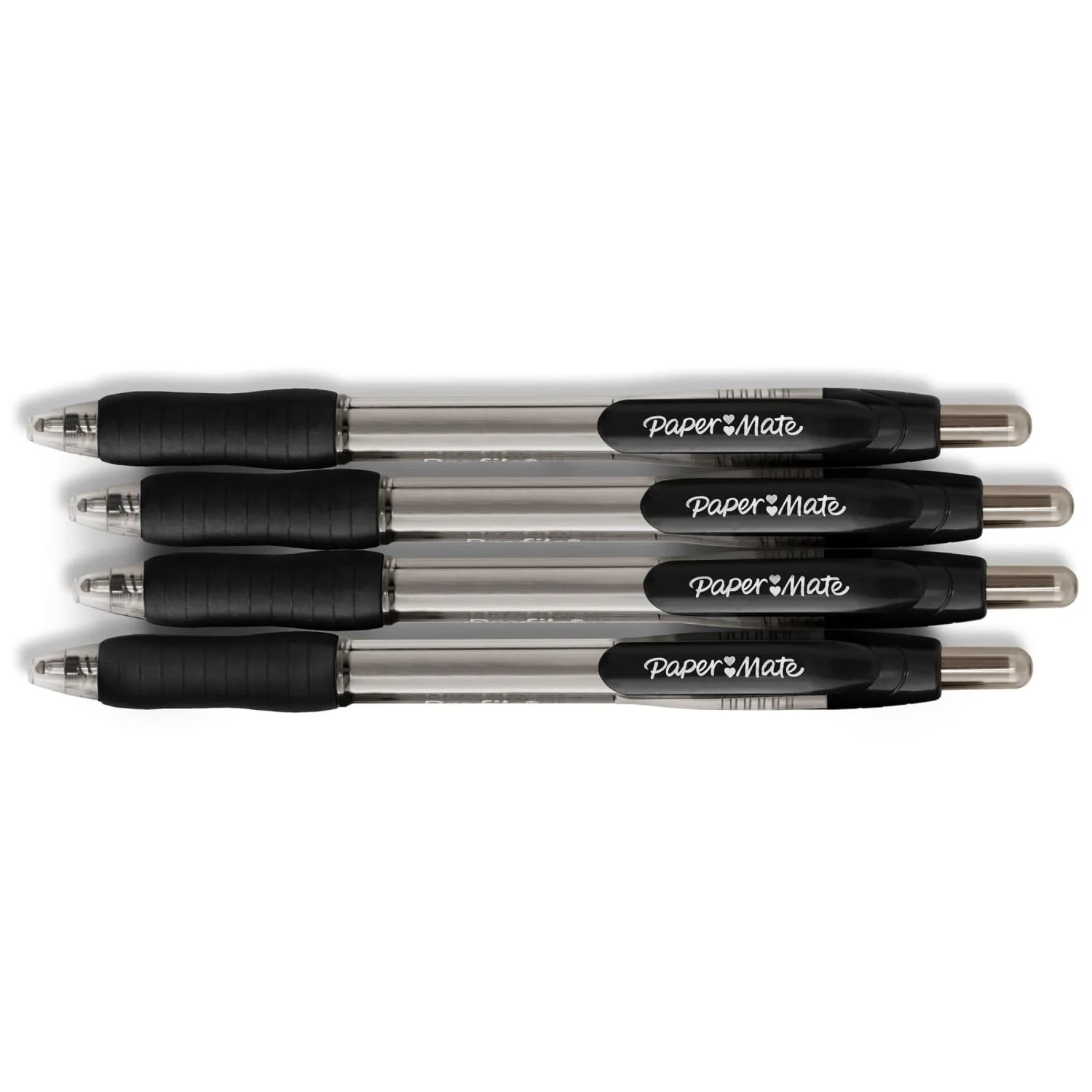 Profile Retractable Ballpoint Pens, Bold (1.4Mm), Black, 4 Count