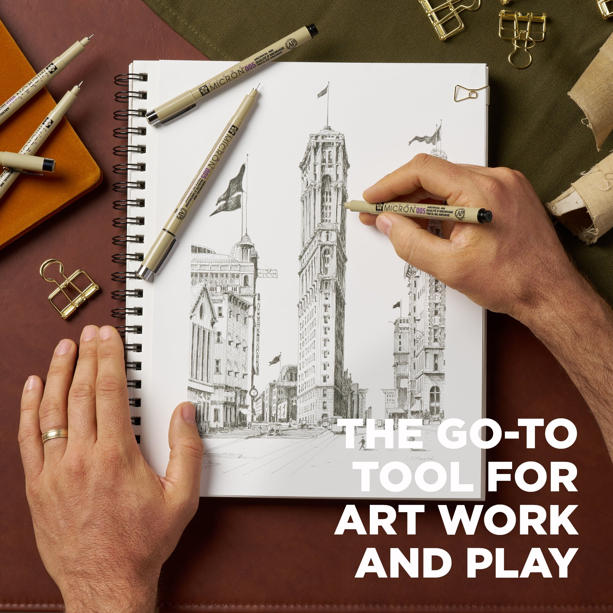 Micron Pens Pack, Fine, 0.2 Mm, Black Ink, 6 Count