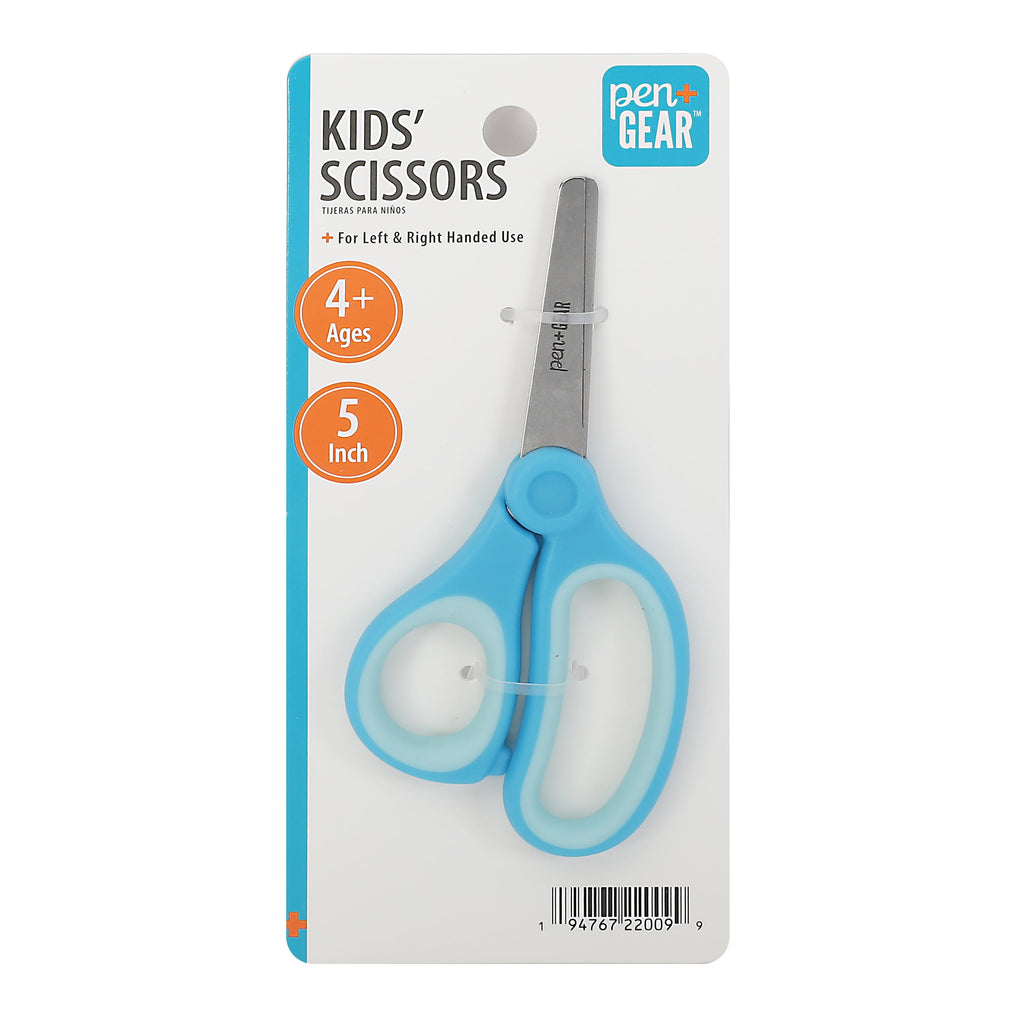 5-Inch Blunt-Tip Kids Scissors, Age 4-7, School Supplies, Multi-Purpose, Blue