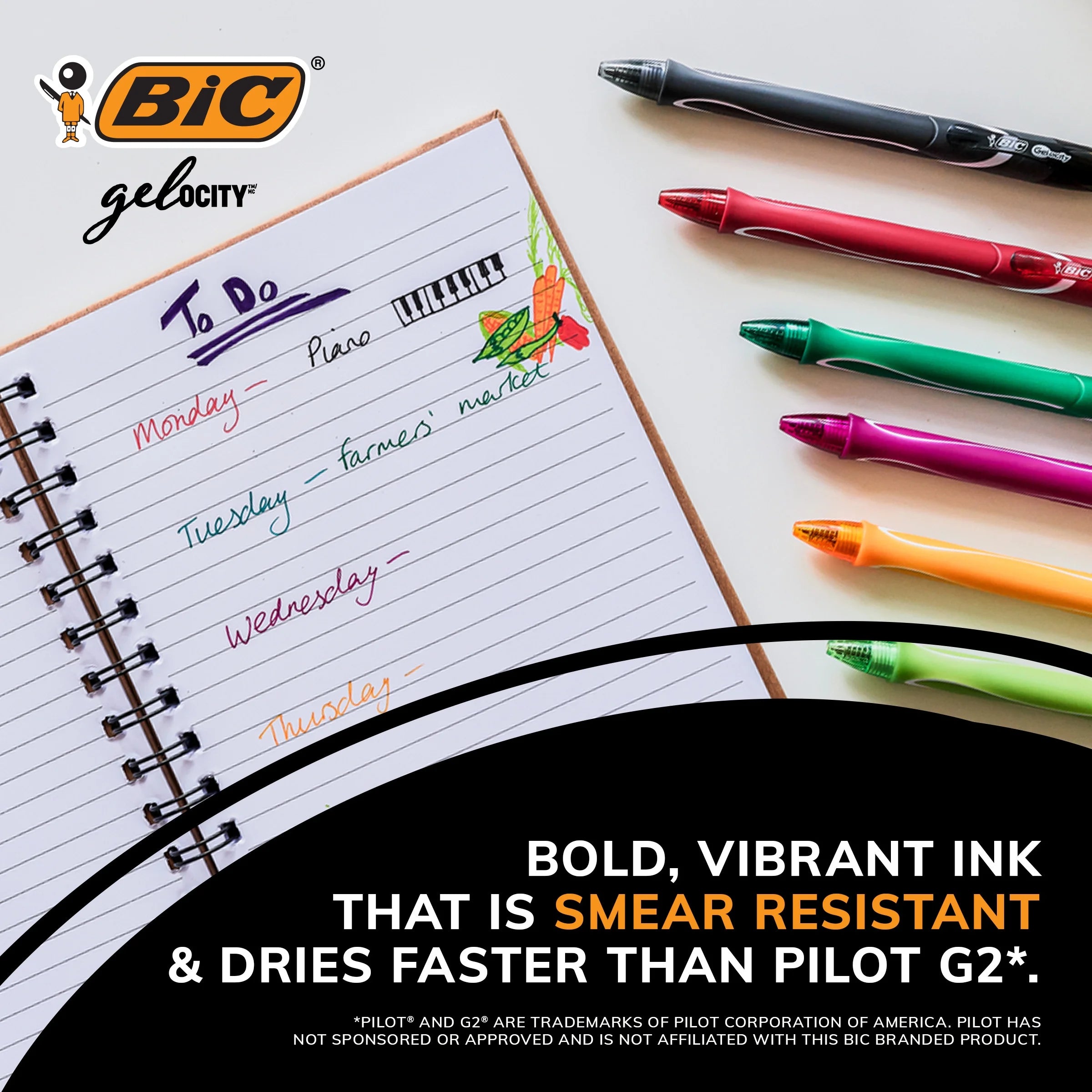 Gelocity Quick Dry Gel Pens, Black Ink, Medium Point (0.7Mm), 4-Count