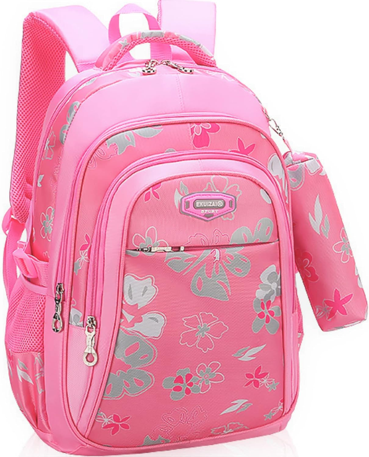 Kids Backpack for Girls with Pencil Case Trendy Backpack for School Water Repellent | Backpacks for Elementary or Kindergarten | Pink Bag 16" School Bag