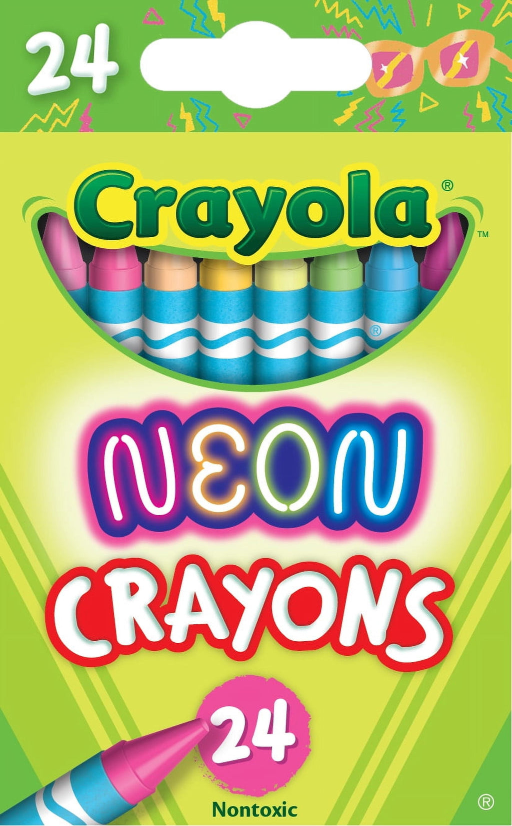 (4 Pack)  Neon Crayons, 24 Ct, School Supplies, Classroom Must Haves, Cute Crayons, Arts & Crafts, Coloring Gift for Kids, Ages 3+