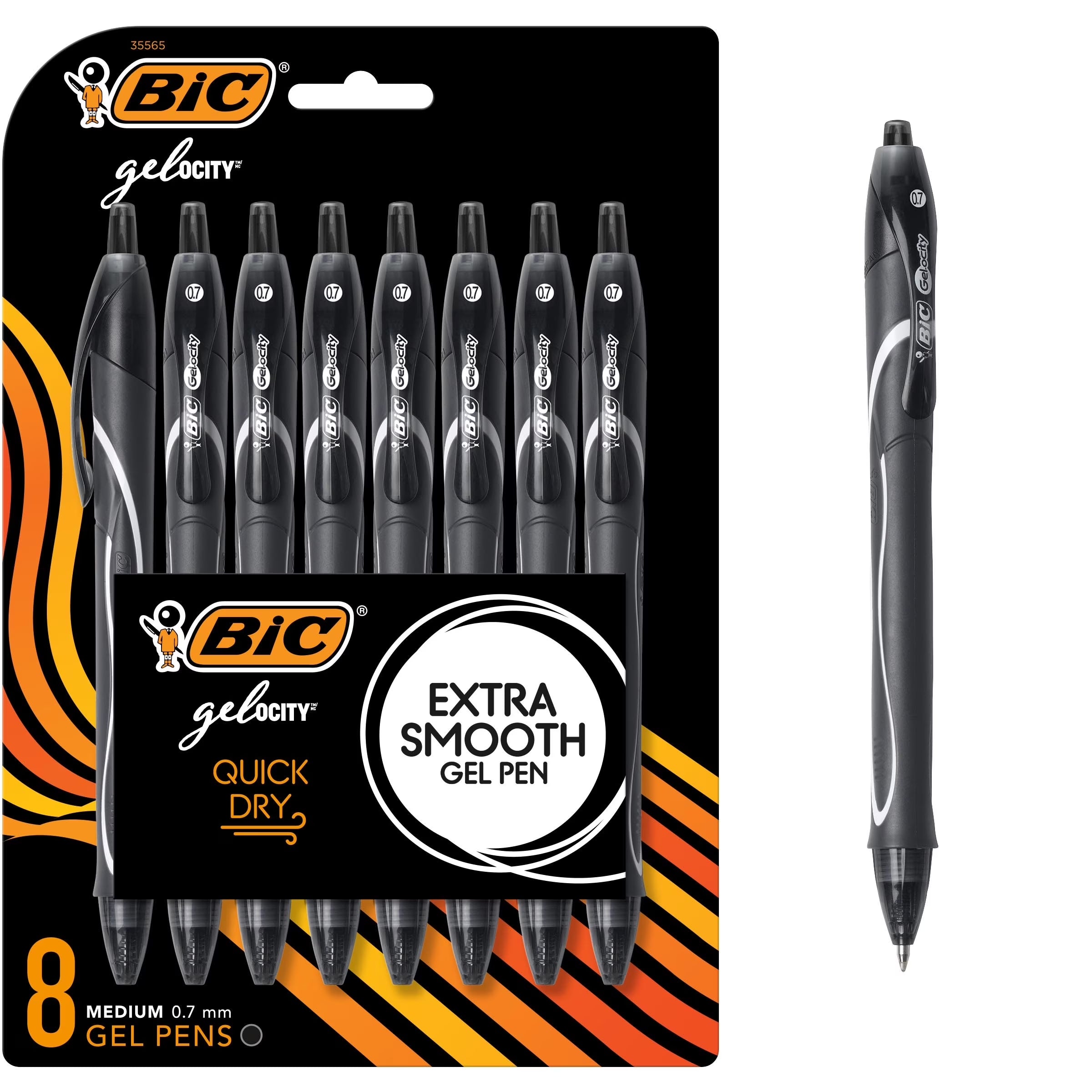 Gelocity Quick Dry Medium Point Gel Pen, 0.7 Mm, Black Ink, 8 Count