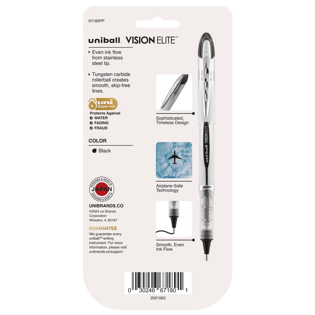 Vision Elite Rollerball Pens, Bold Point (0.8Mm), Black, 4Ct