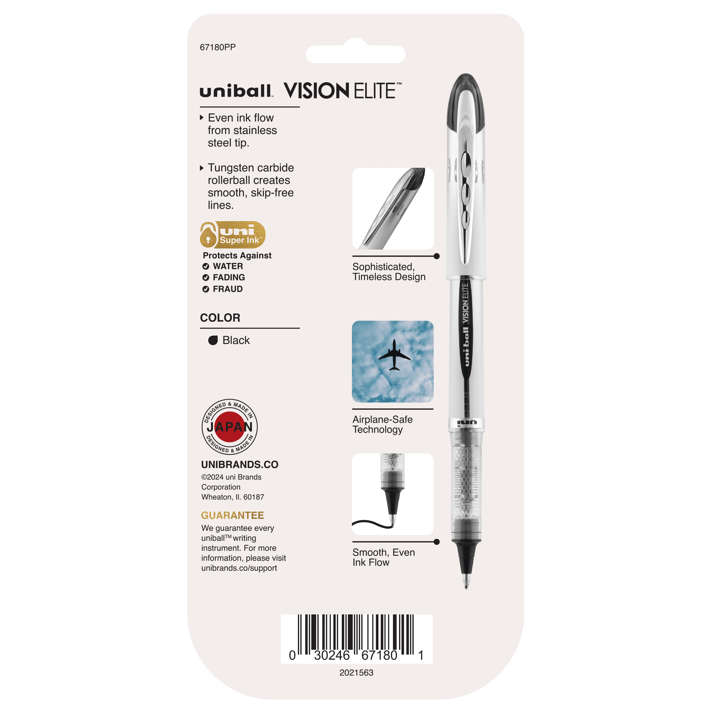 Vision Elite Rollerball Pens, Bold Point (0.8Mm), Black, 4Ct