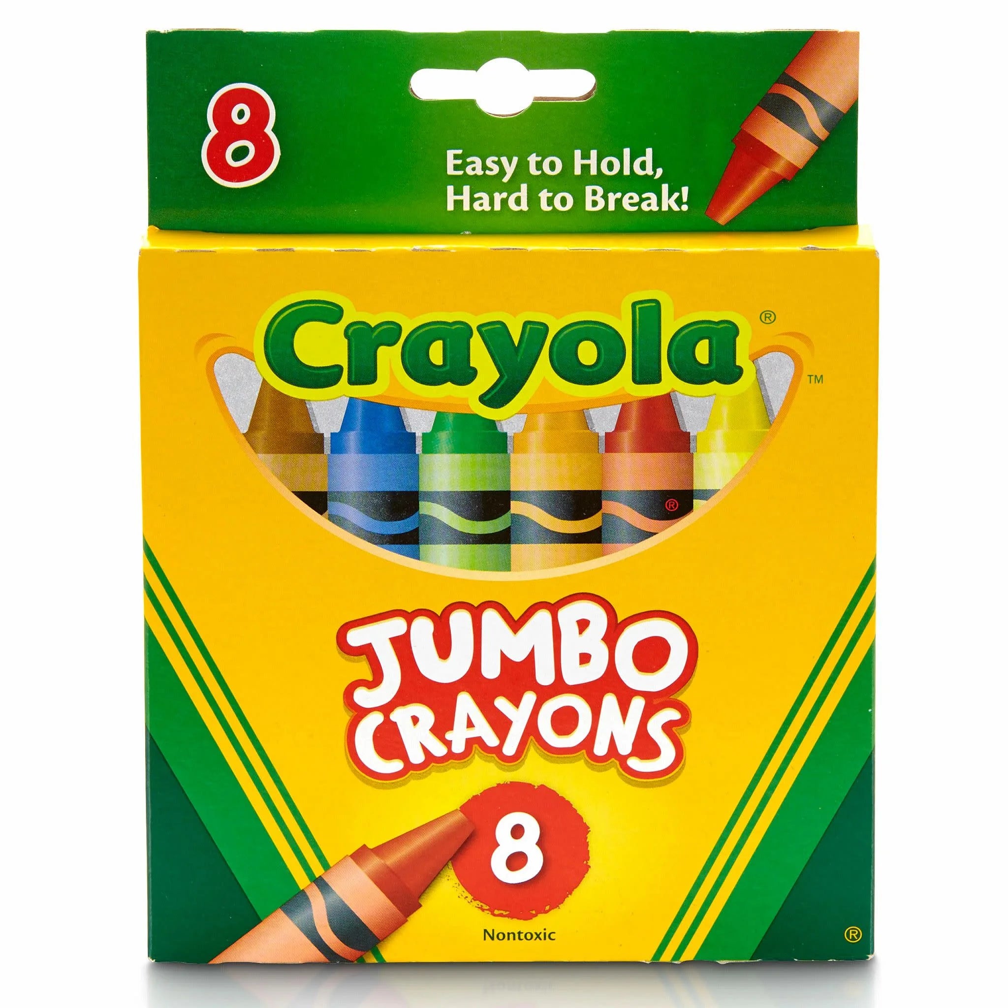 (2 Pack)  Jumbo Crayon Set, 8 Ct, Kindergarten and Preschool Supplies, Classroom Essentials, Coloring Gift for Toddlers, Ages 3+