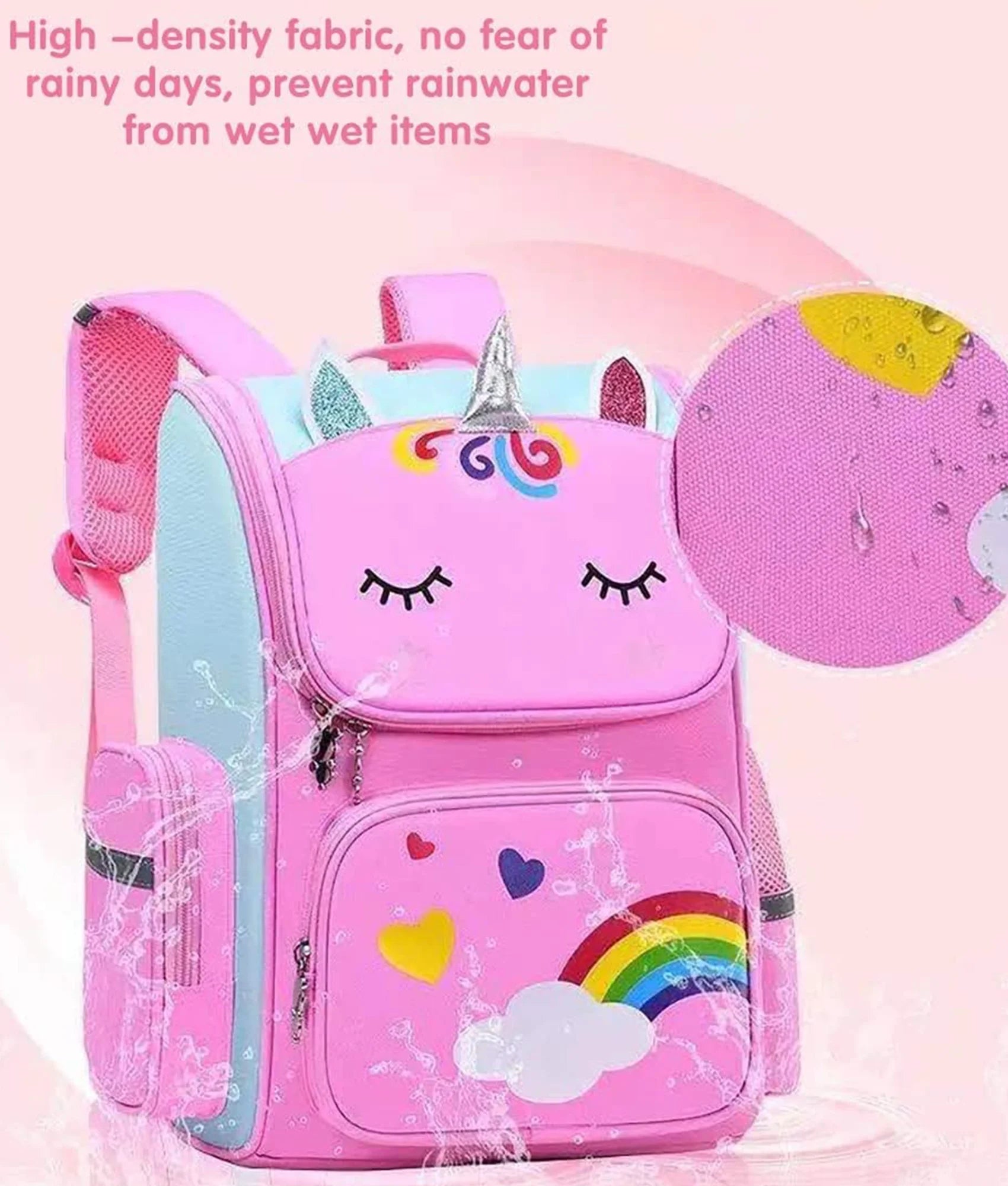 School Backpack Girls School Bag, Lightweight Kids Backpack Durable Fashion Bookbag, Pink