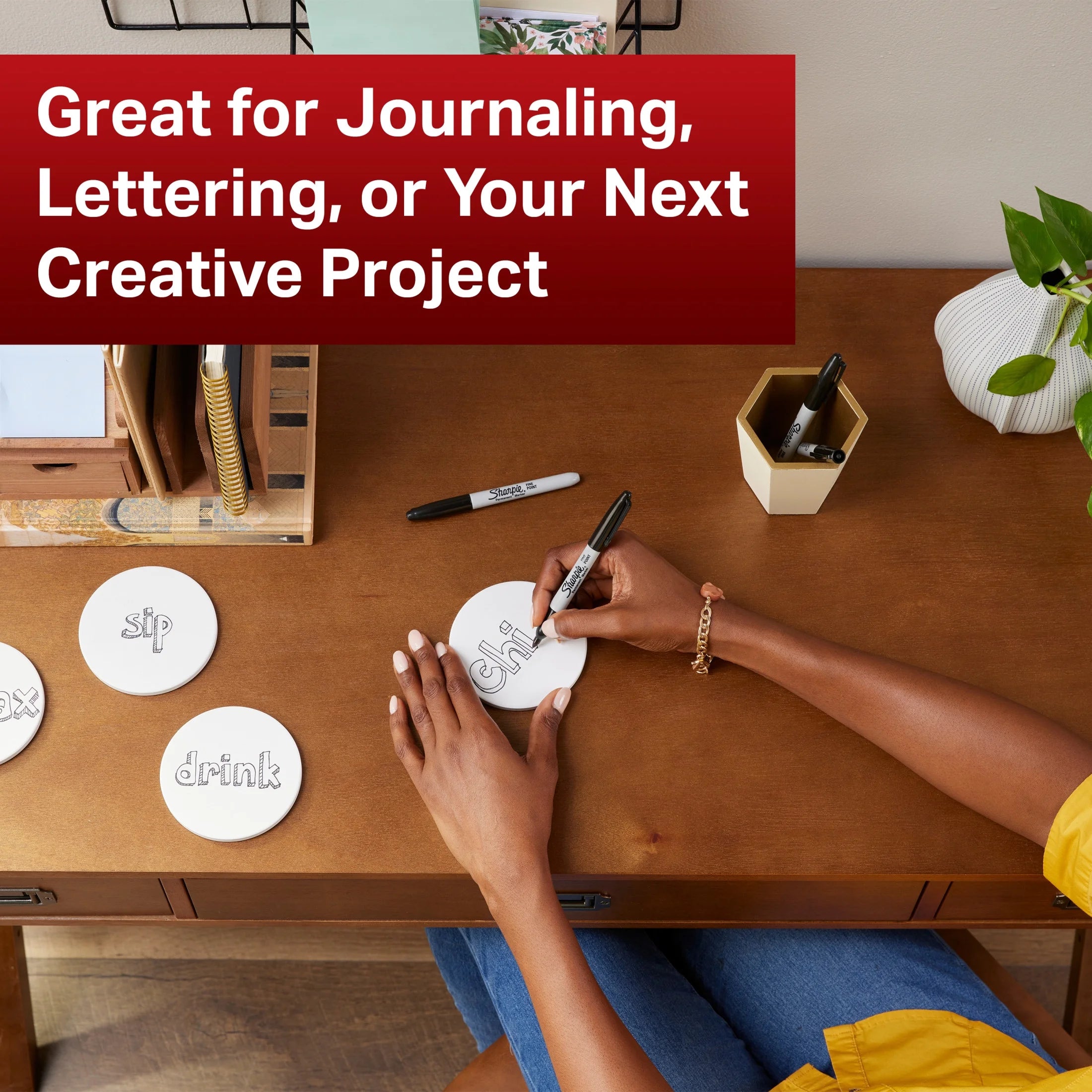 Permanent Markers, Fine Point Coloring Pens, Assorted Colors, 24 Marker Pens