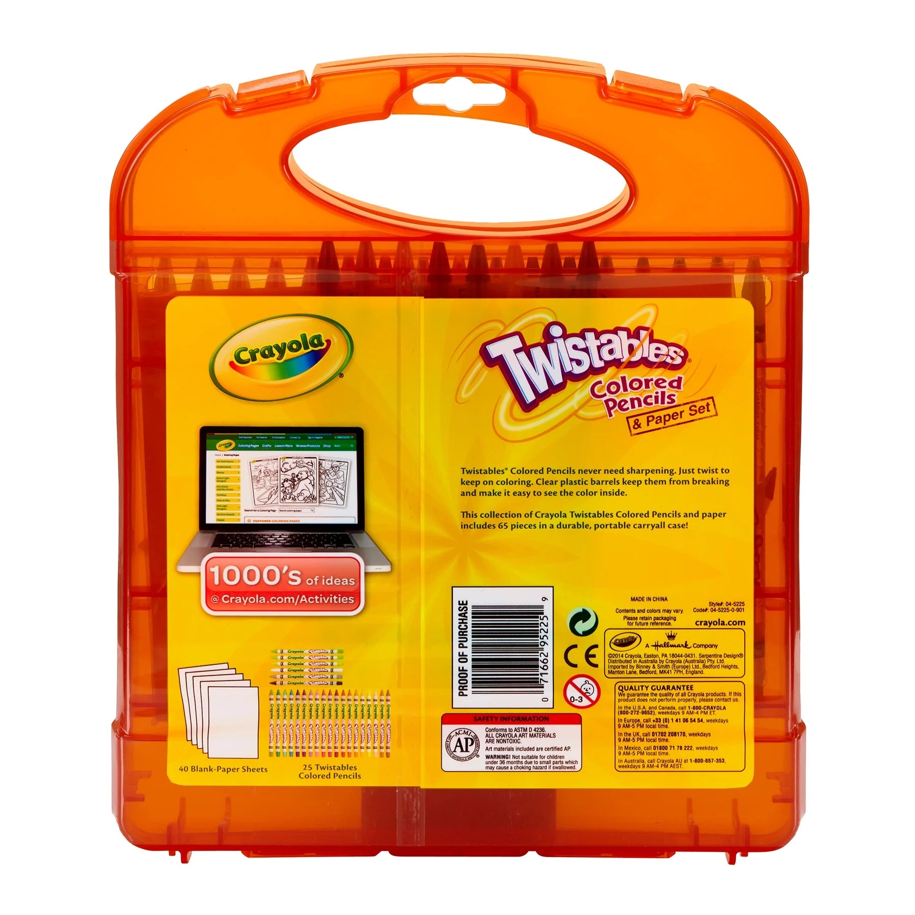 Twistables 25 Colored Pencils Set with Paper, Toys & Crafts, Art Set, Gift for Kids