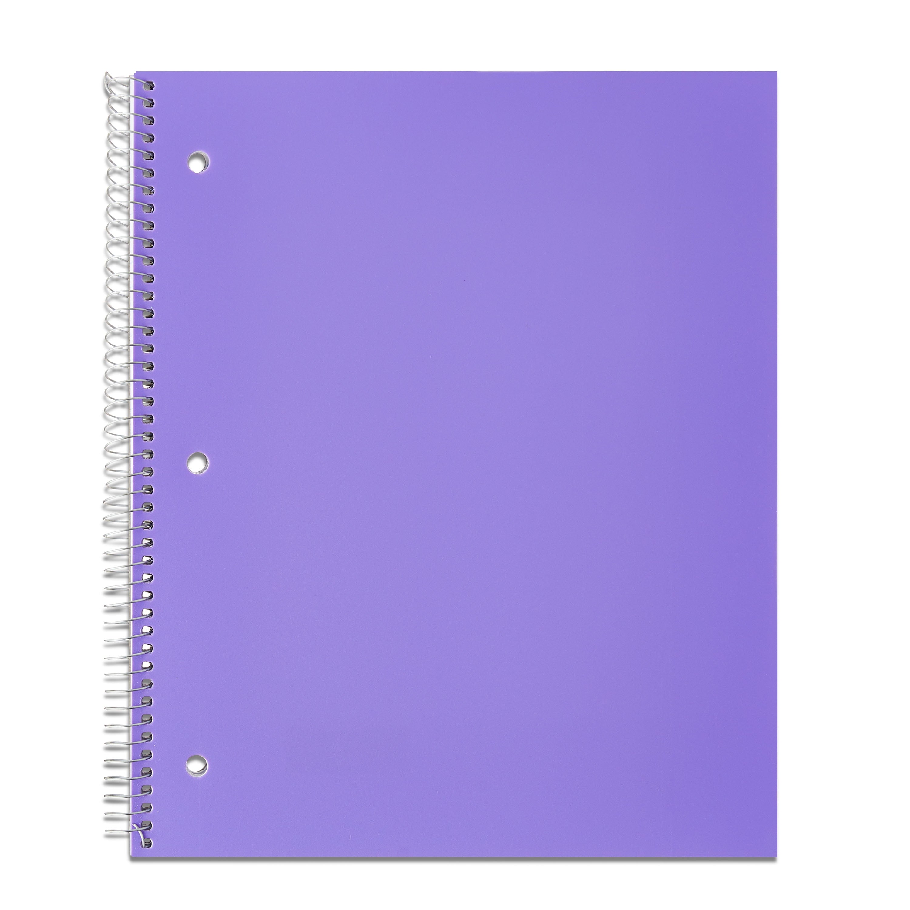 Pen + Gear Wide Ruled Poly 1-Subject Notebook with inside Pockets, 9" X 11", Purple, 100 Heavyweight Sheets
