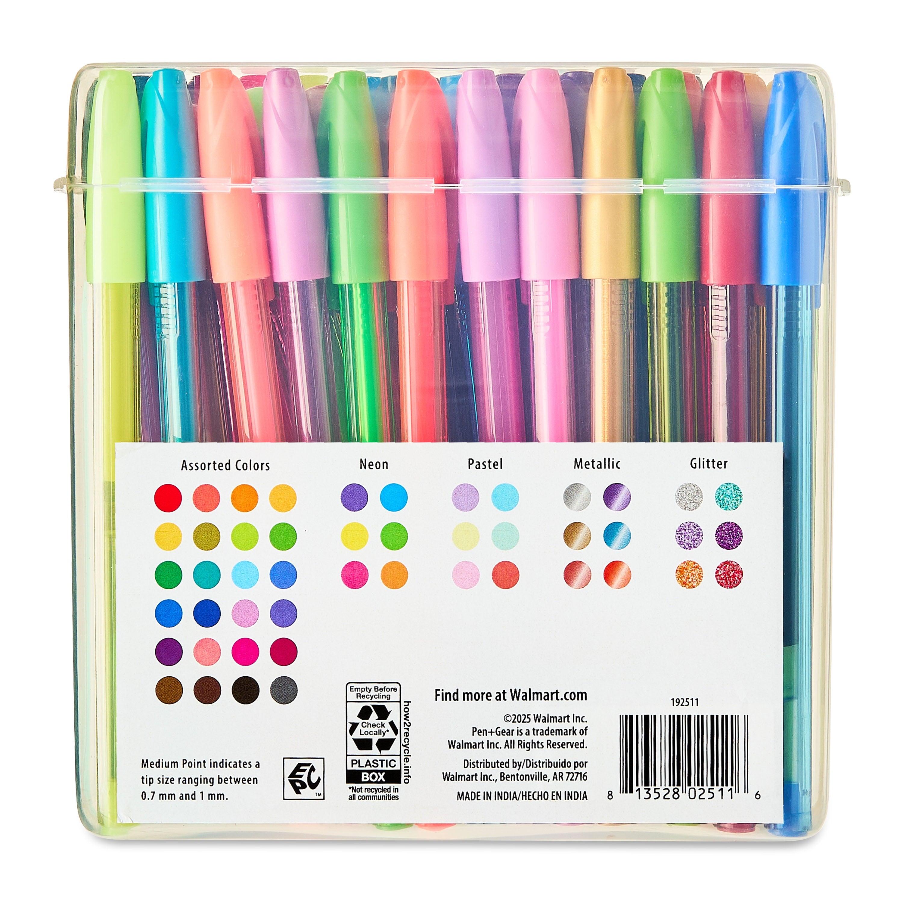 Gel Stick Pens, Medium Point, 0.7 Mm, Assorted Colors, 48 Count