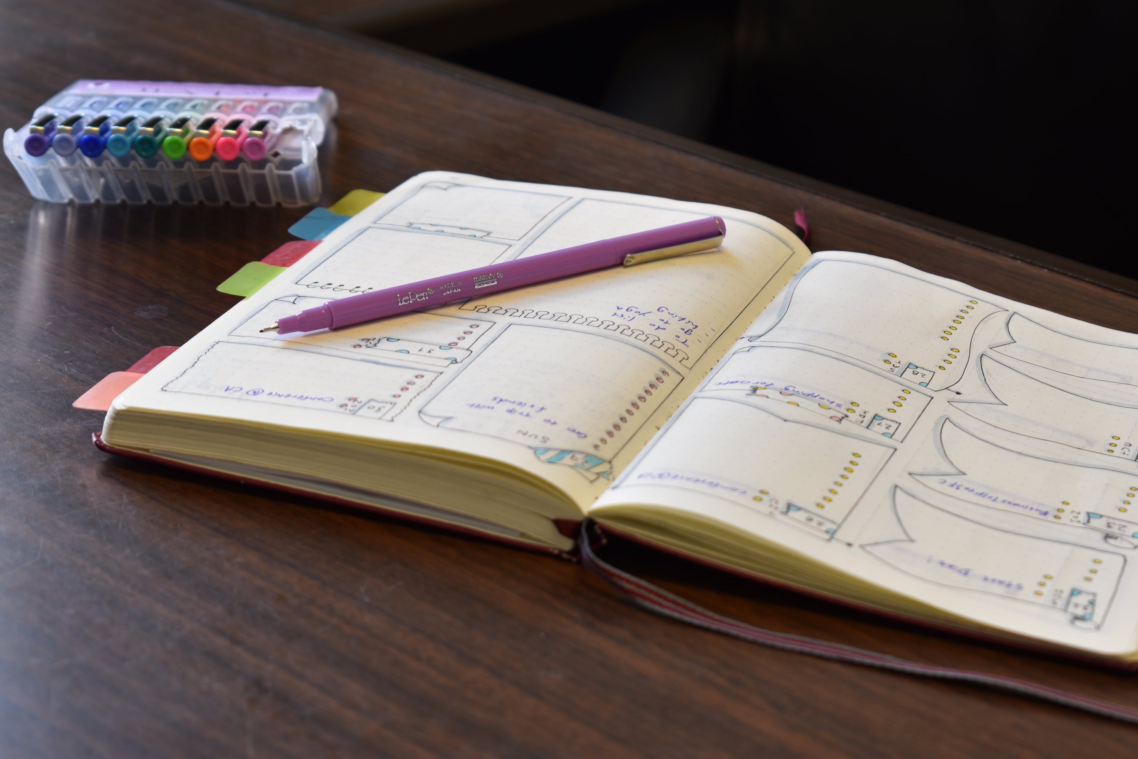 Le Pen Brand , Lepen, Felt Tip Pens, Bright Colors, Medium Point, 0.3 Mm, 10 Count Assorted Pens,