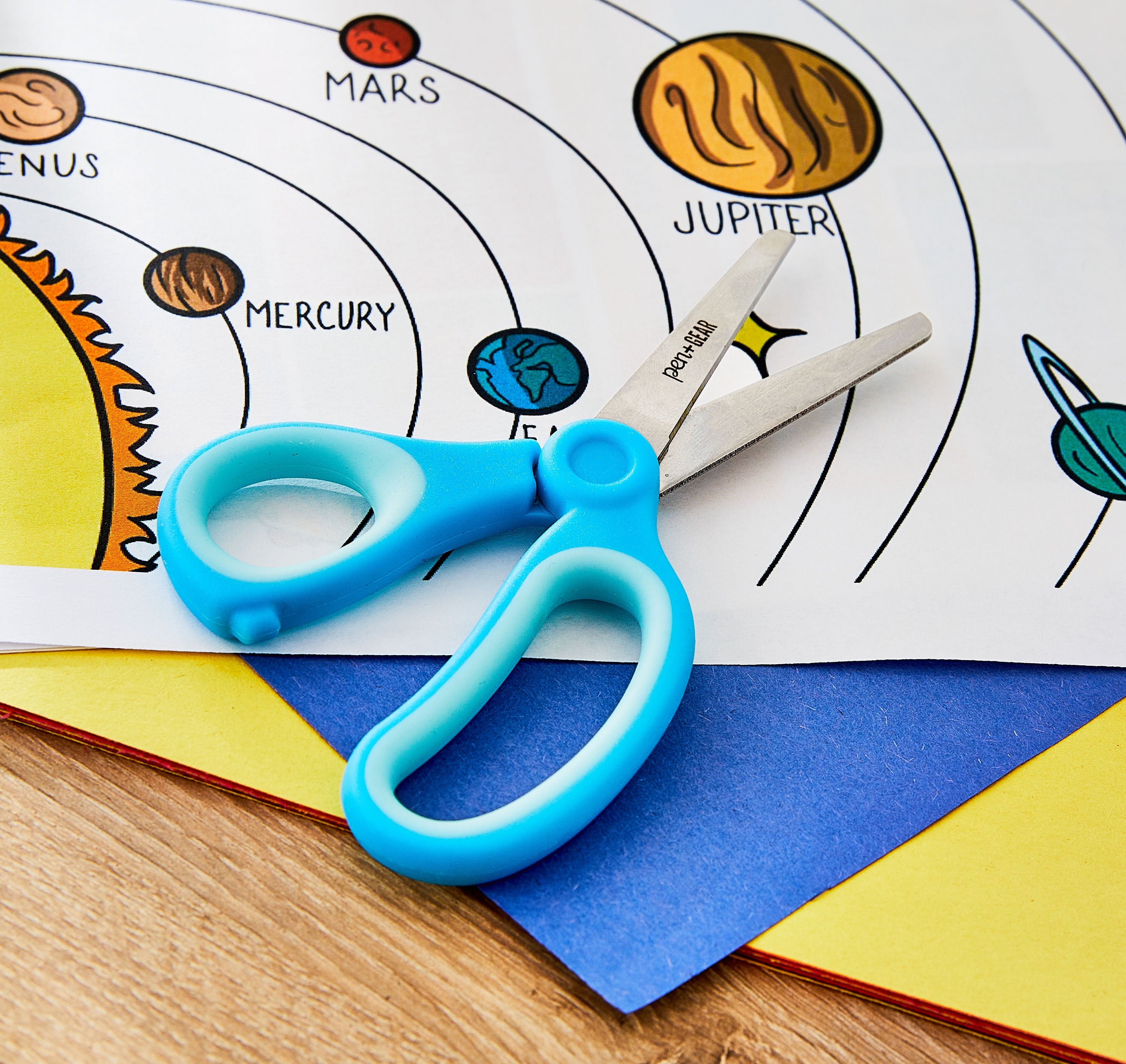 5-Inch Blunt-Tip Kids Scissors, Age 4-7, School Supplies, Multi-Purpose, Blue