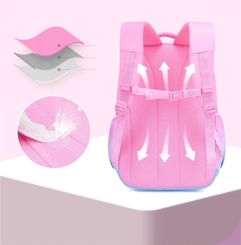 School Bag Backpacks for Girls,Shoulder Children School Bookbags for Kids,Primary School Season Gift,Pink
